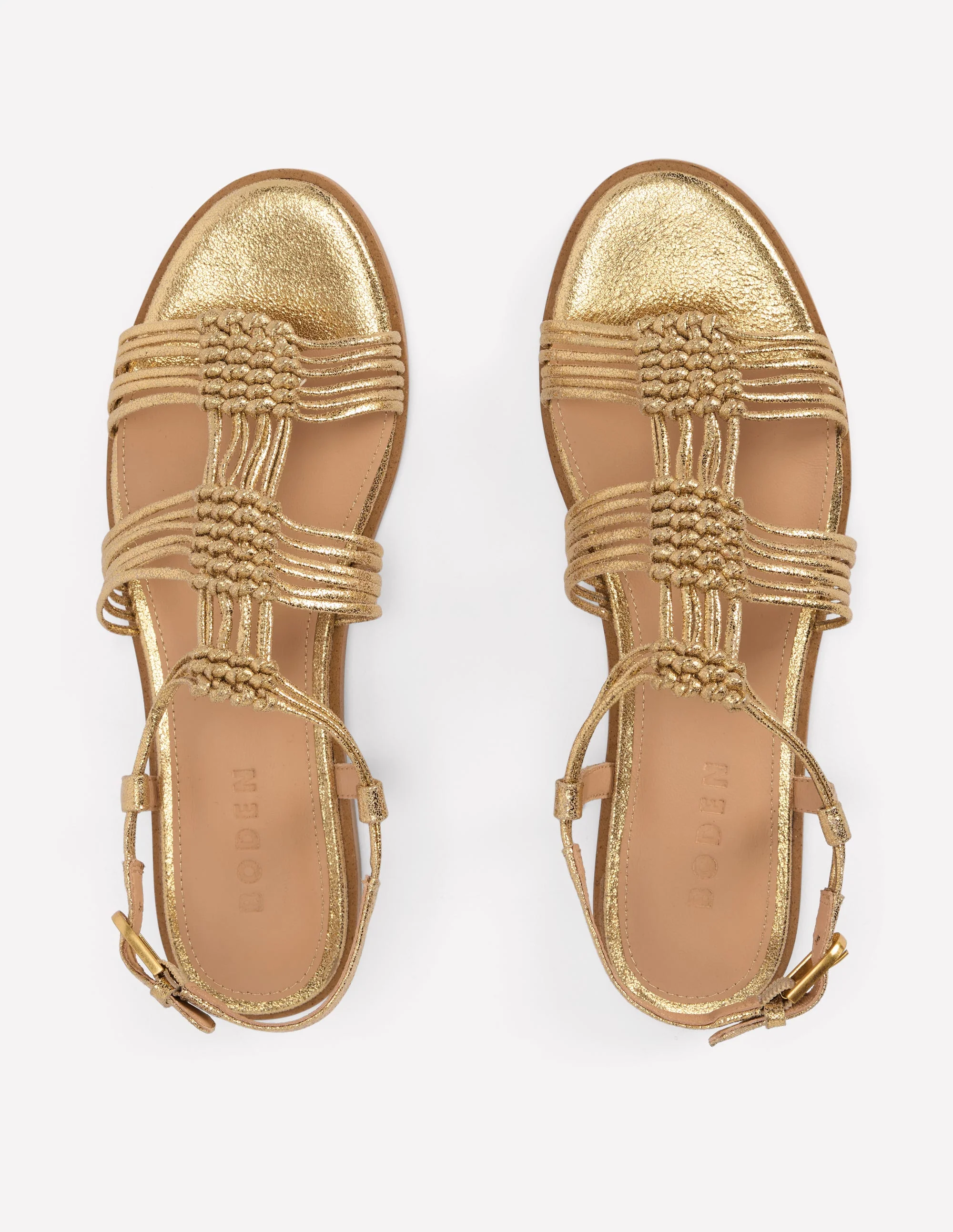 Sandalen mit Knoten und mehreren Riemen-Gold - Image 5