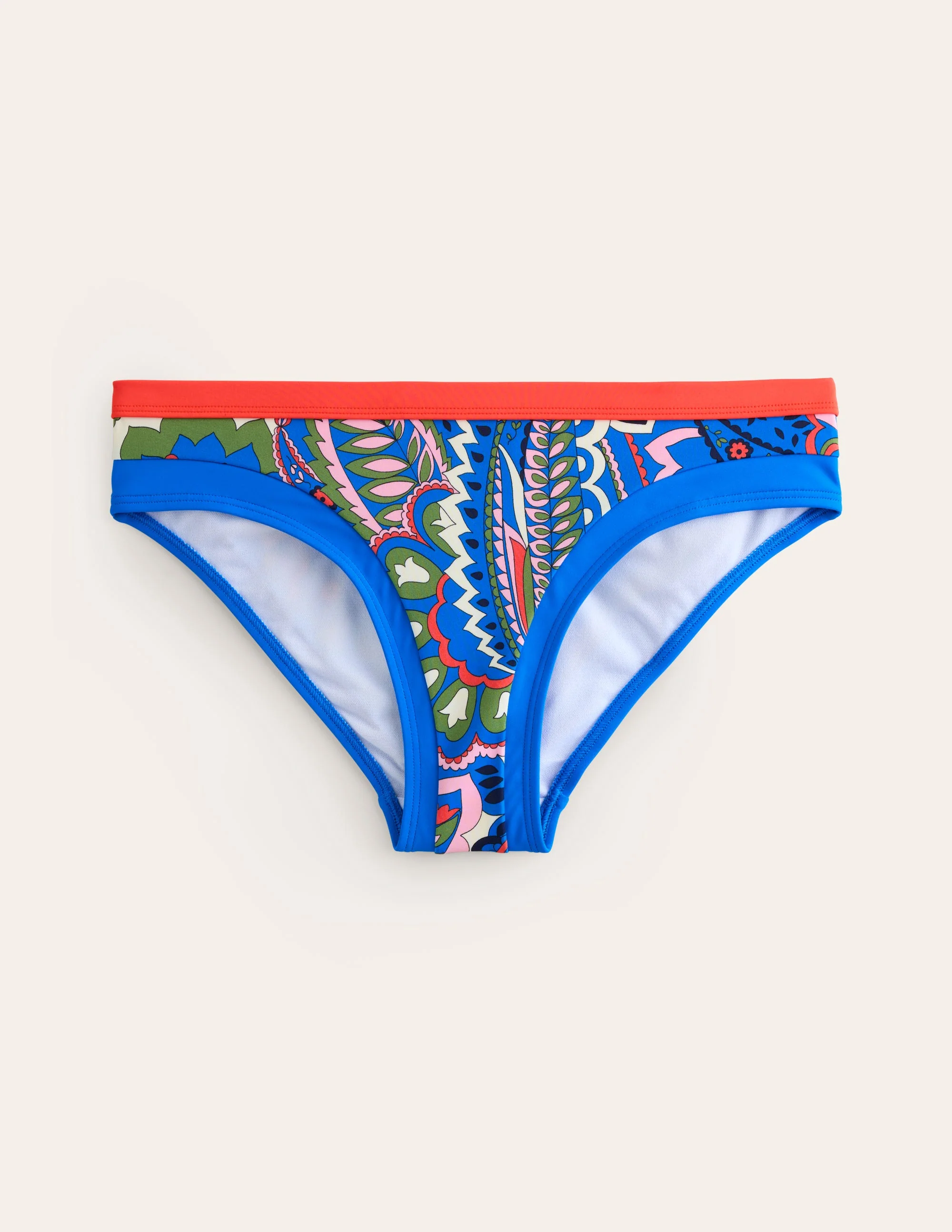 Santorini Bikinihose-Blau, Blätter Paisley - Image 5