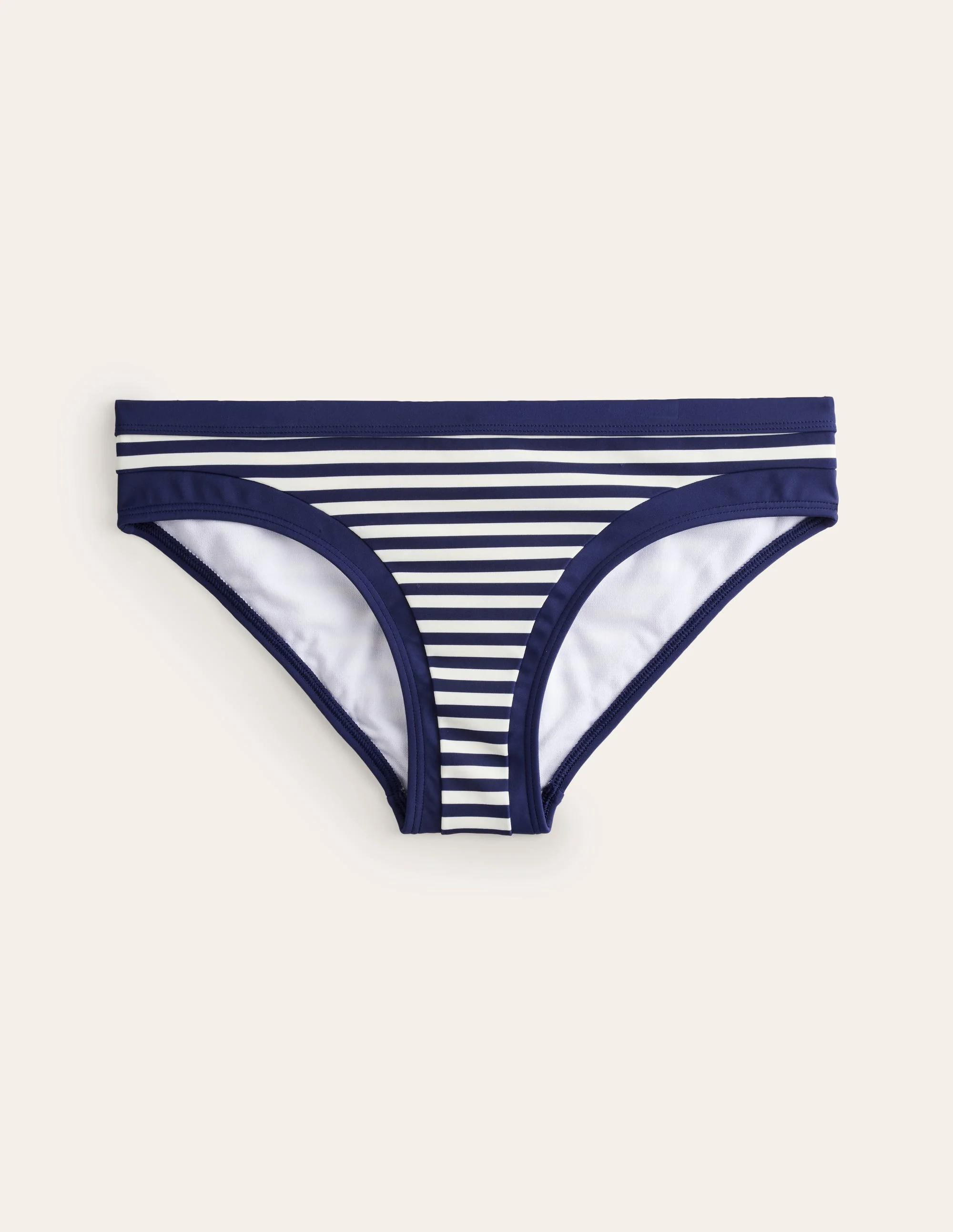 Santorini Bikinihose-Marineblau/Naturweiß Streifen - Image 5