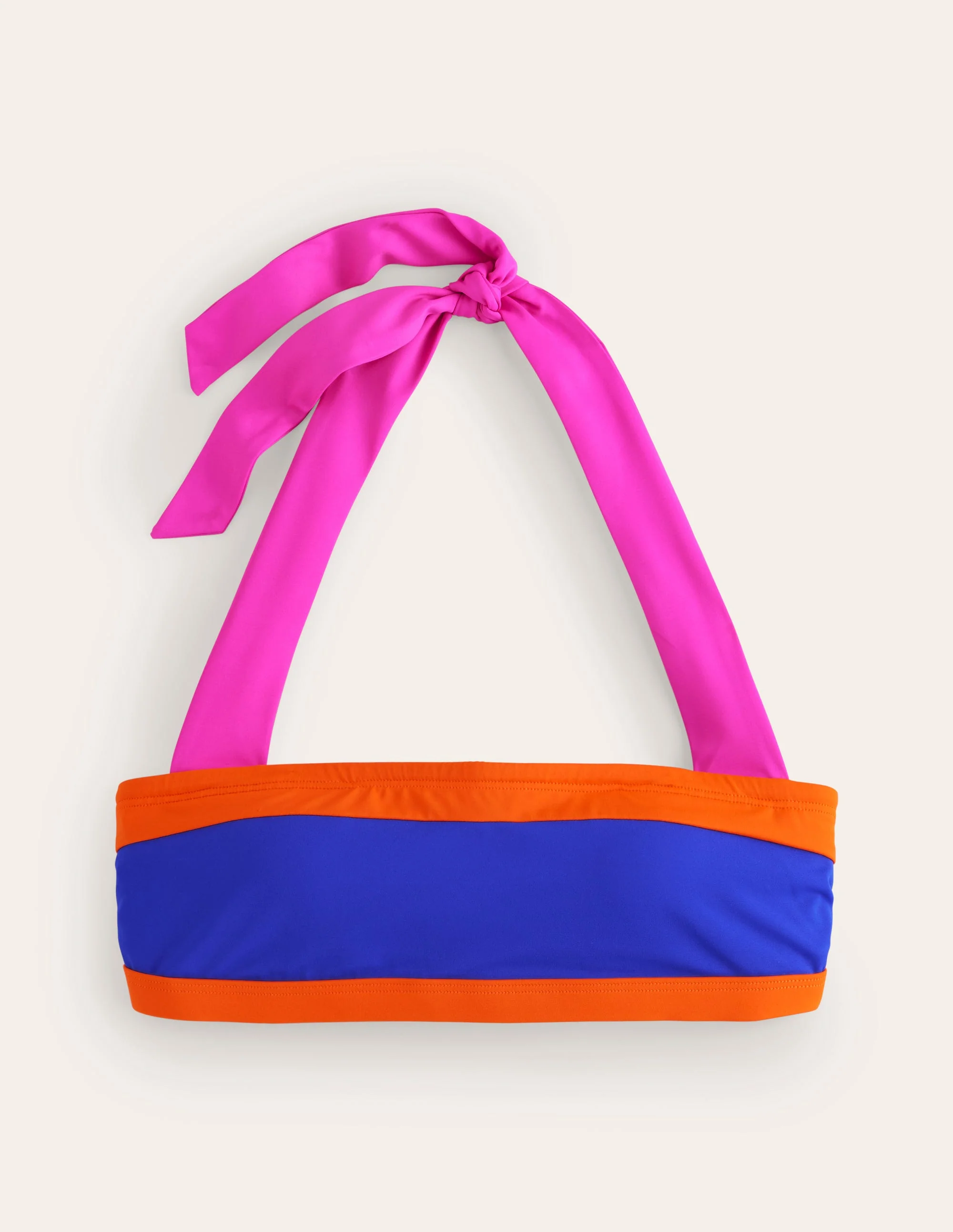 Santorini Bikinioberteil-Blau / Rosa Blockfarben - Image 5