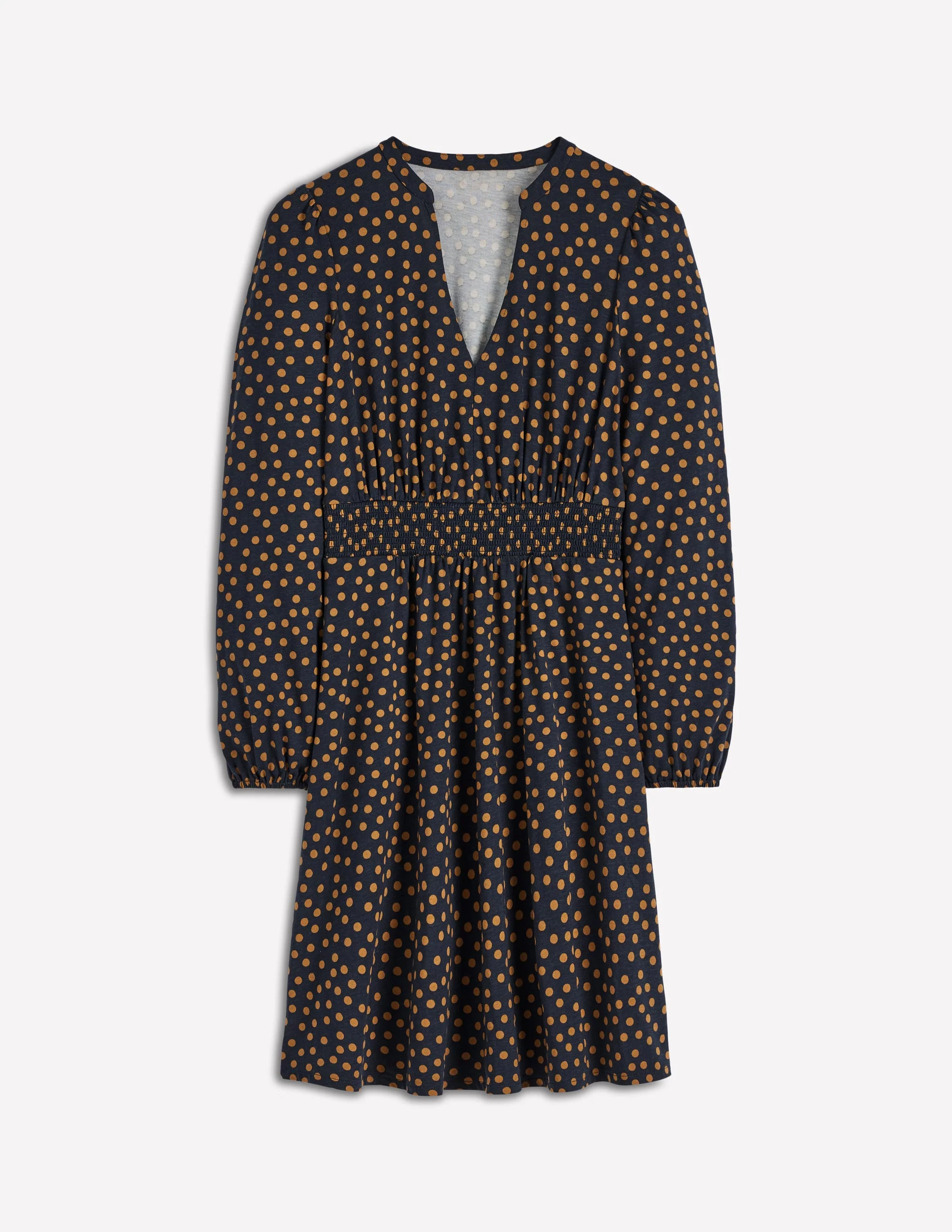 Sarah Kurzes Jerseykleid-Französisches Marineblau, Dijon-Punkte - Image 6