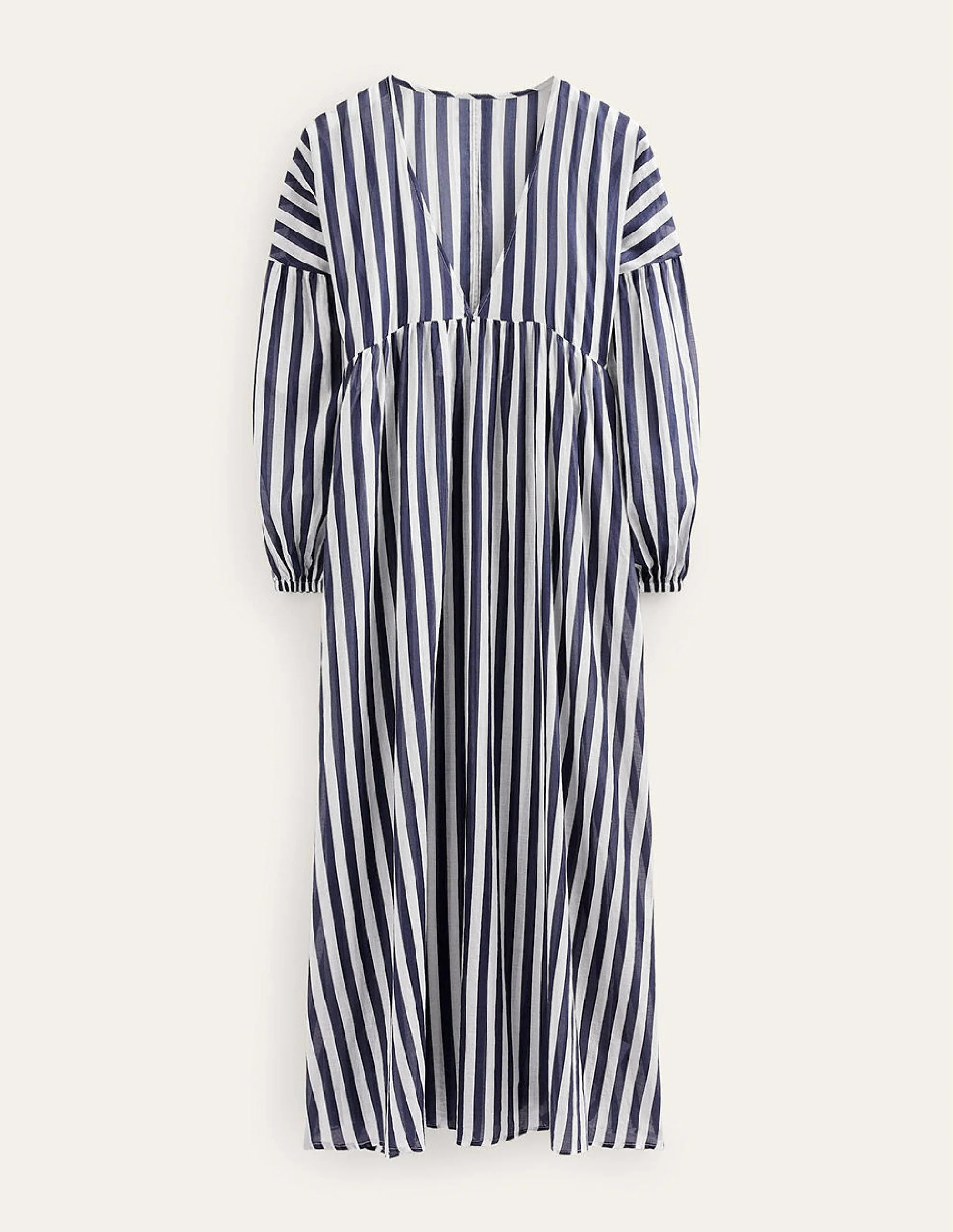 Sarah Maxi-Kaftankleid-Blau und Naturweiß Gestreift - Image 5