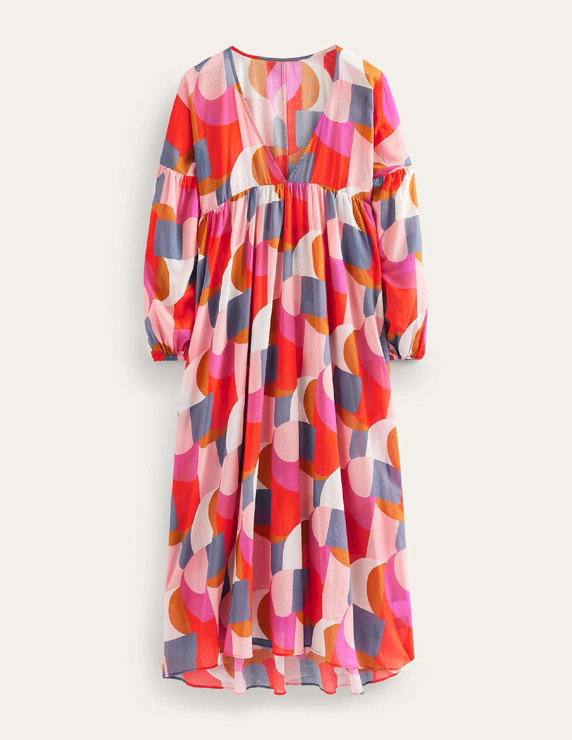 Sarah Maxi-Kaftankleid-Festivalrosa, Geometric Swirl - Image 7