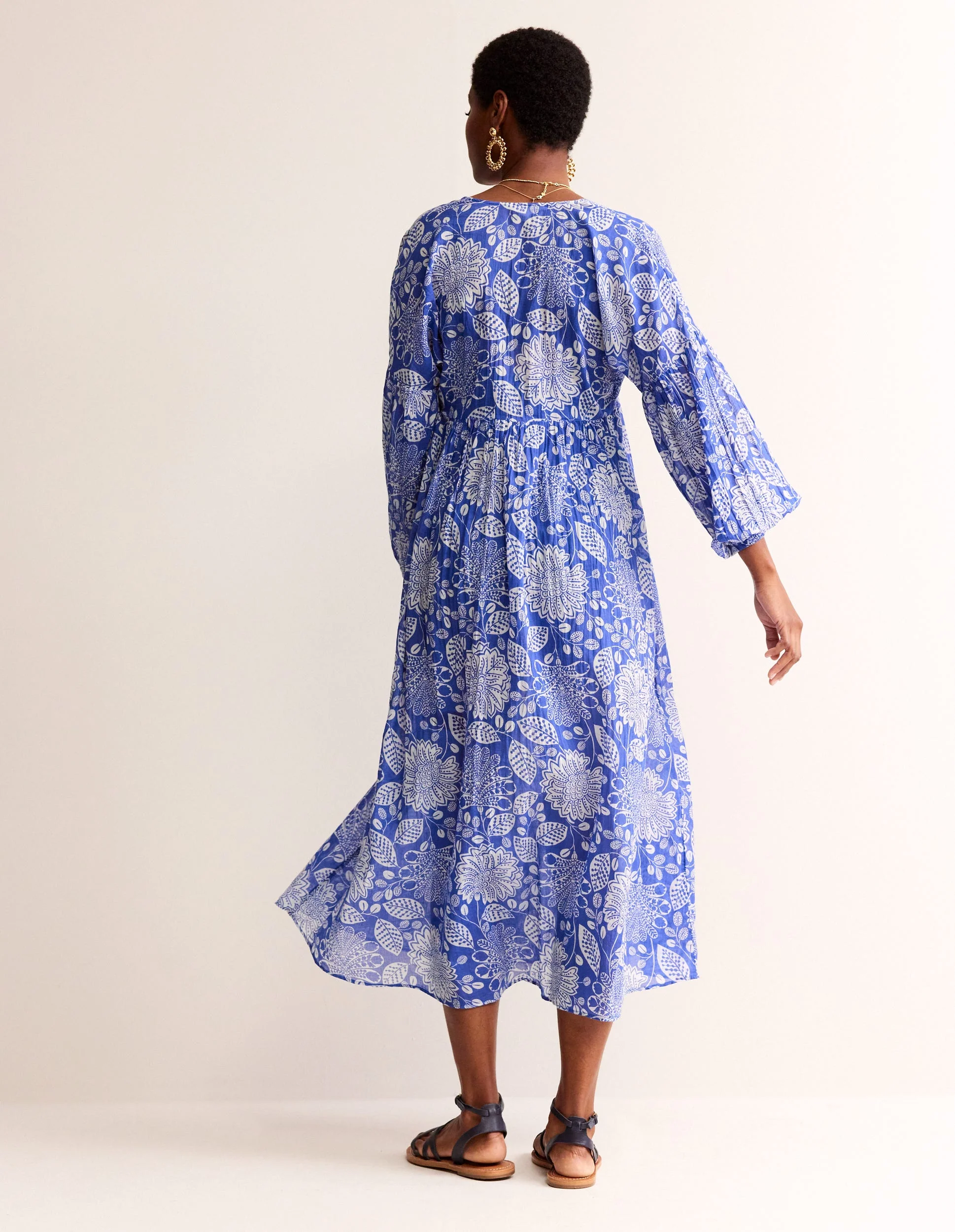 Sarah Maxi-Kaftankleid-Surf The Web, Gardenia Swirl - Image 4