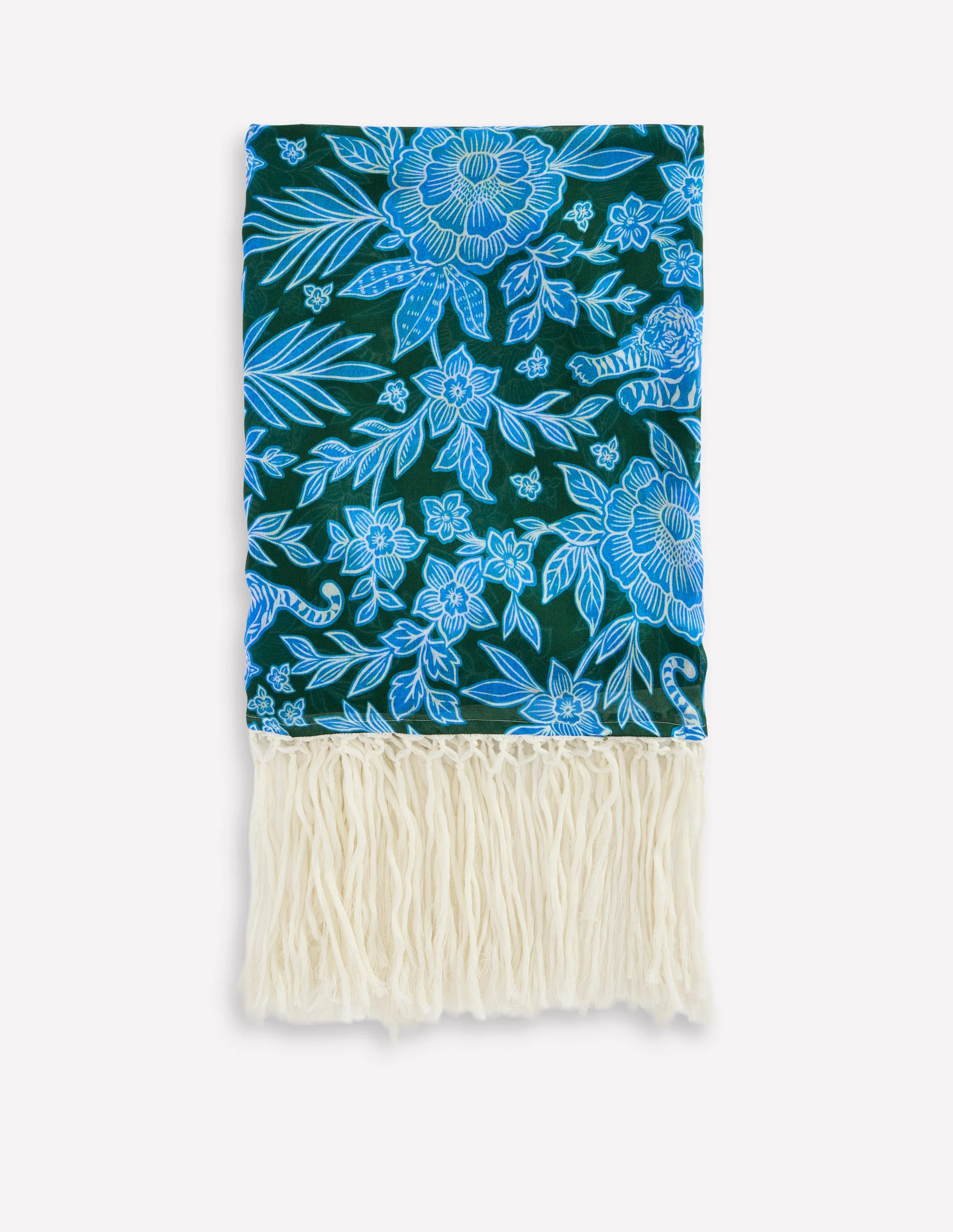 Sarong mit Quasten-Dunkelgrün, Tiger Paradies - Image 2
