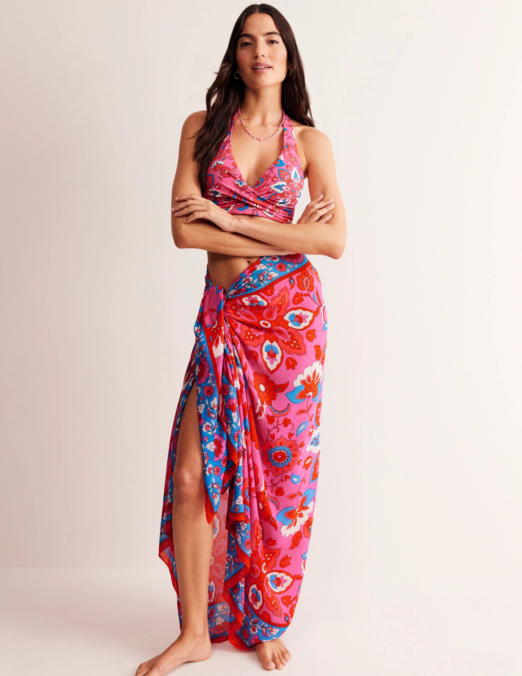 Sarong-Schal mit Muster-Partypink, Floraler Zweig - Image 2