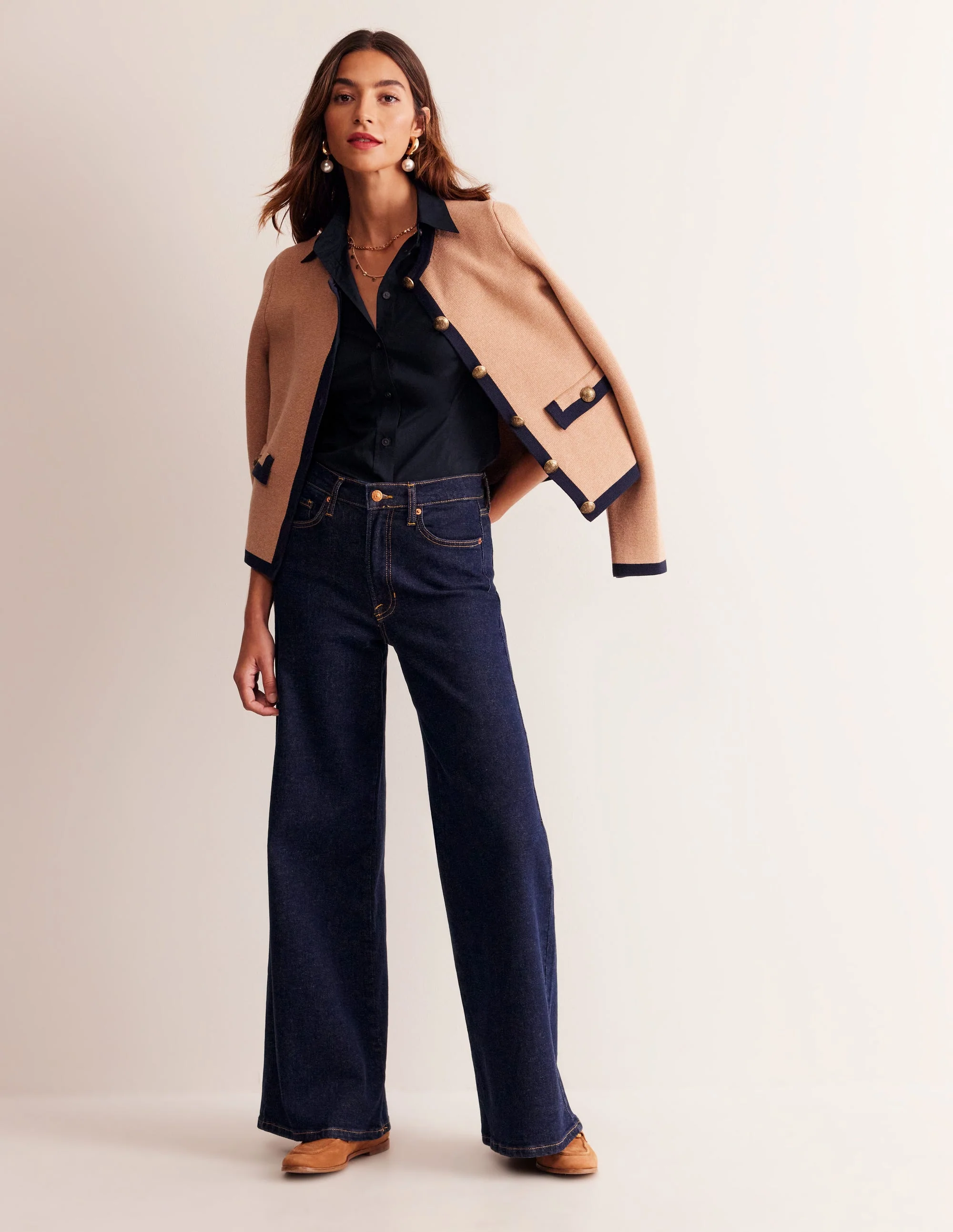 Saskia Stretch-Baumwollhemd-Aqua Marine Marl - Image 4