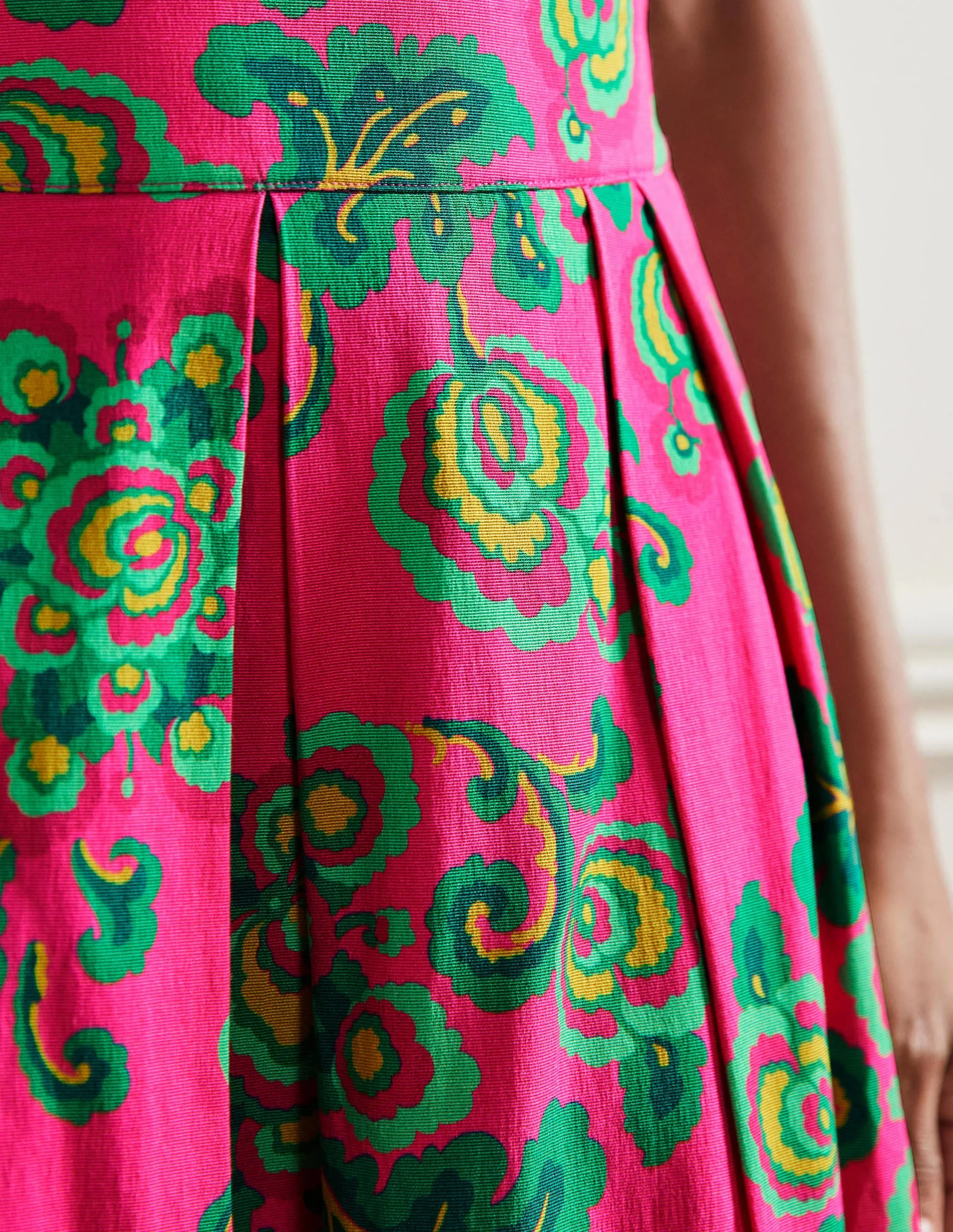 Scarlett Gemusterter Midirock-Pink, Wildblumen - Image 5