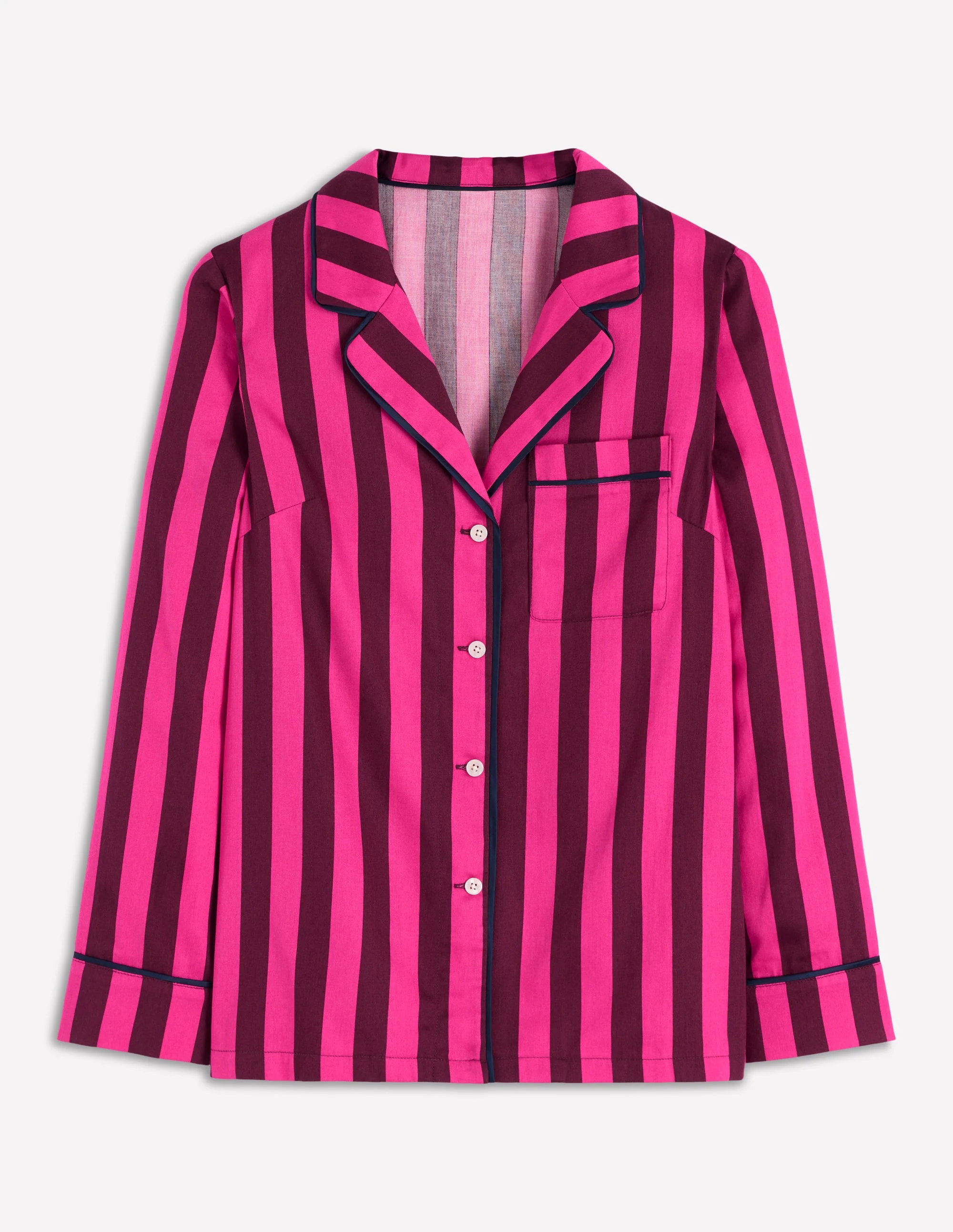 Schlafanzughemd aus Baumwolle-Rosa mit Streifen - Image 7