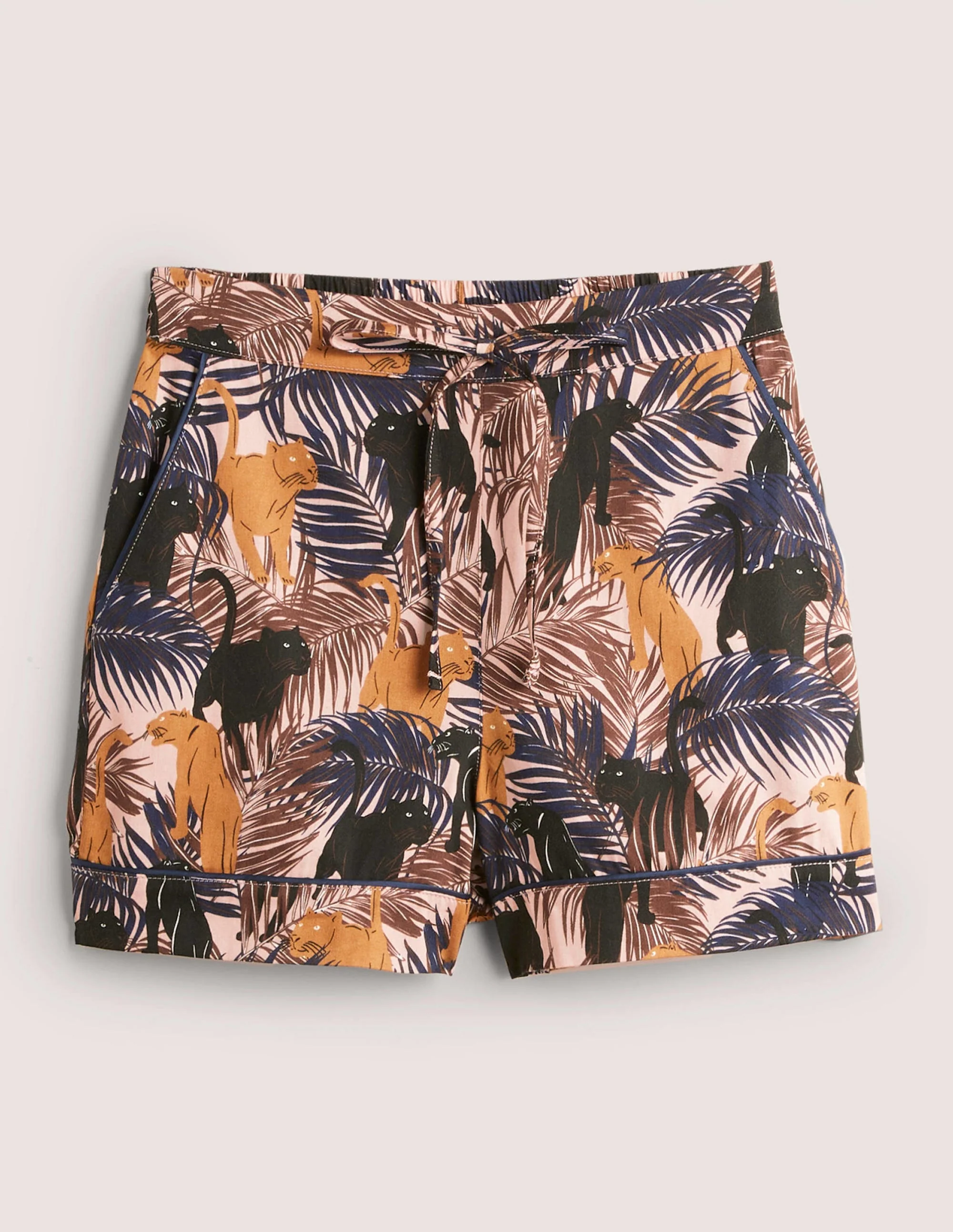 Schlafanzugshorts aus Baumwolle-Milchshake, Tropischer Panther - Image 5
