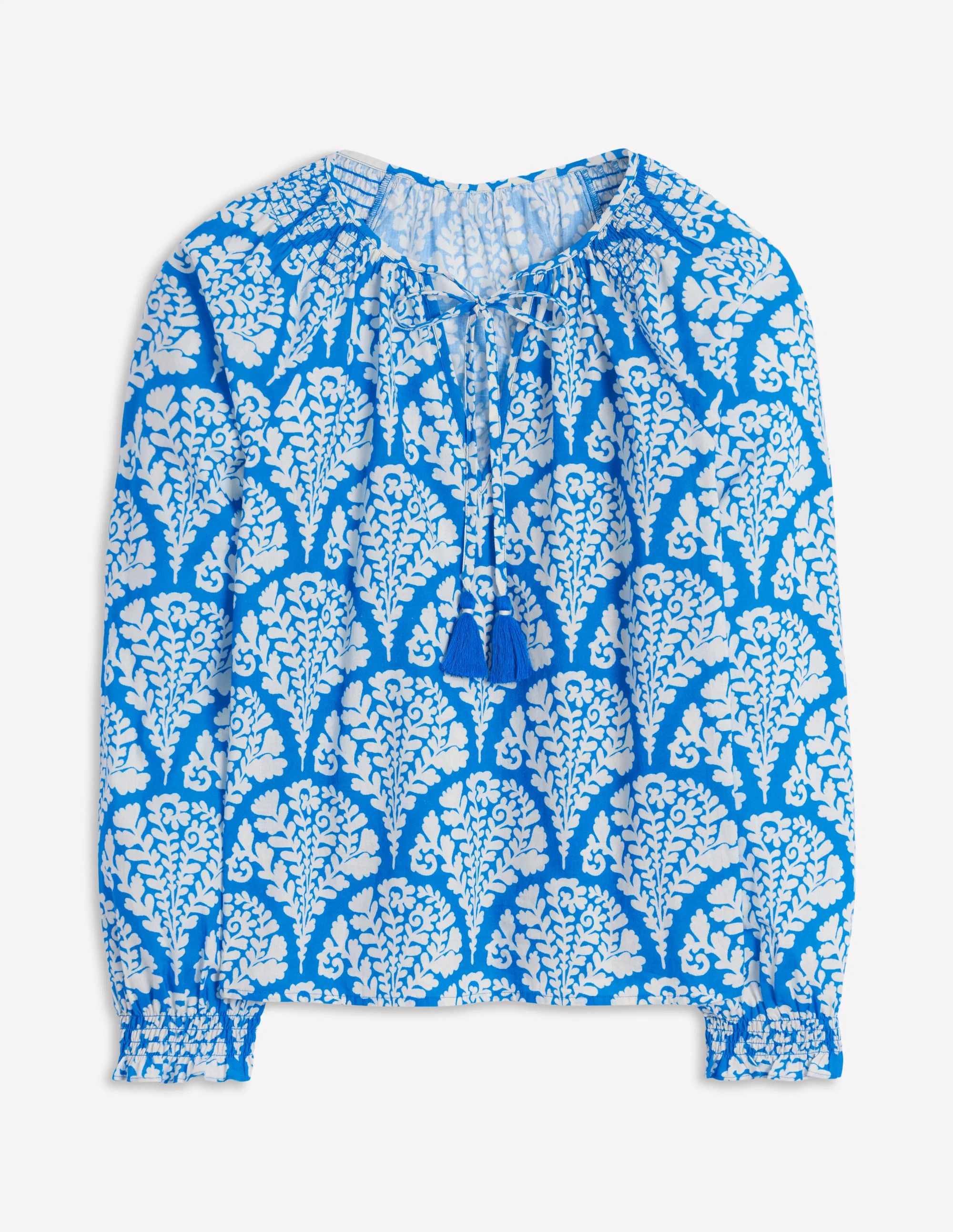 Schlichte Baumwollbluse-Himmelblau, Blühend - Image 6