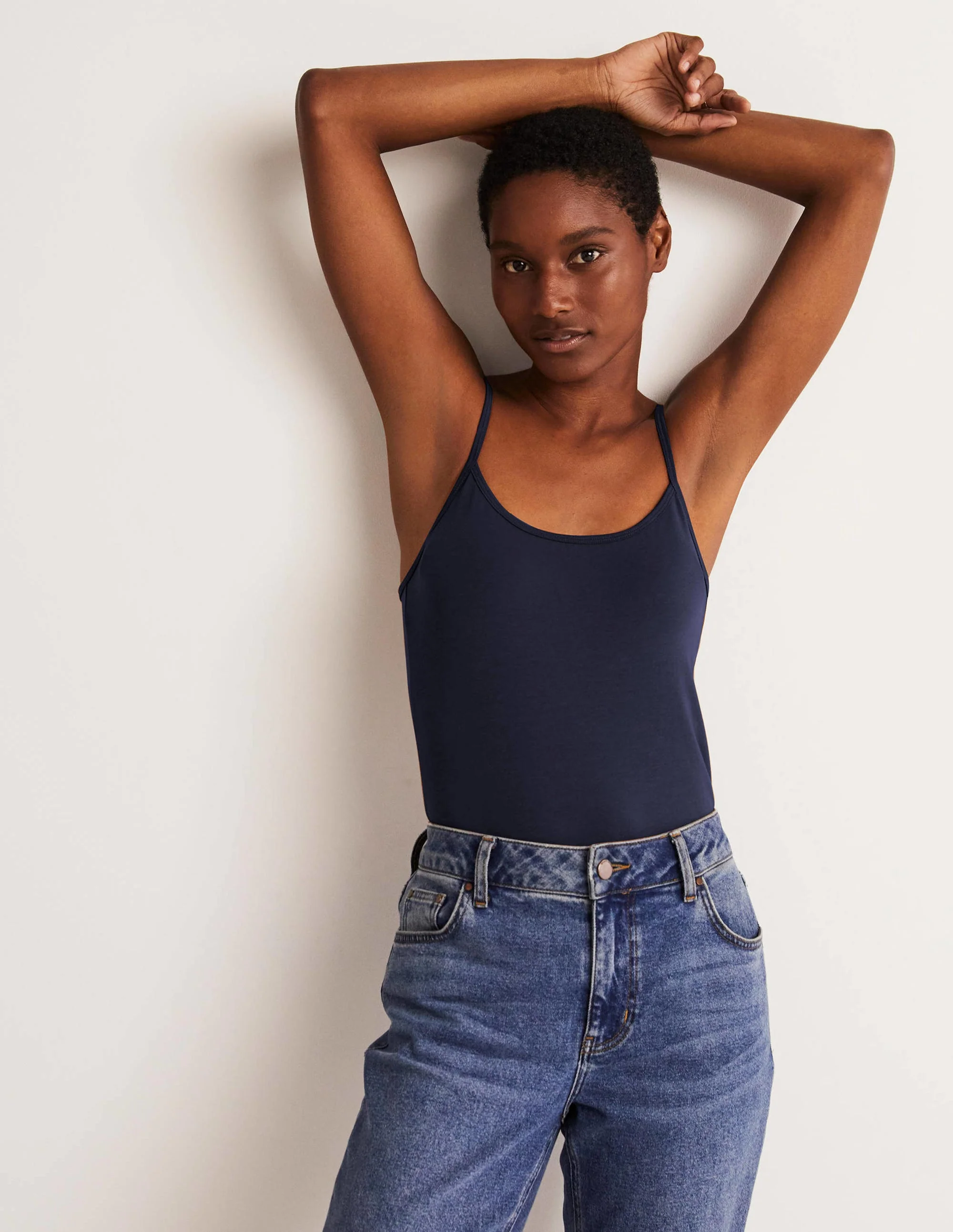 Schlichtes Camisole-Oberteil-Aqua Marine Marl - Image 10