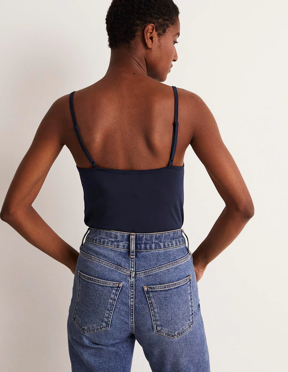 Schlichtes Camisole-Oberteil-Aqua Marine Marl - Image 3