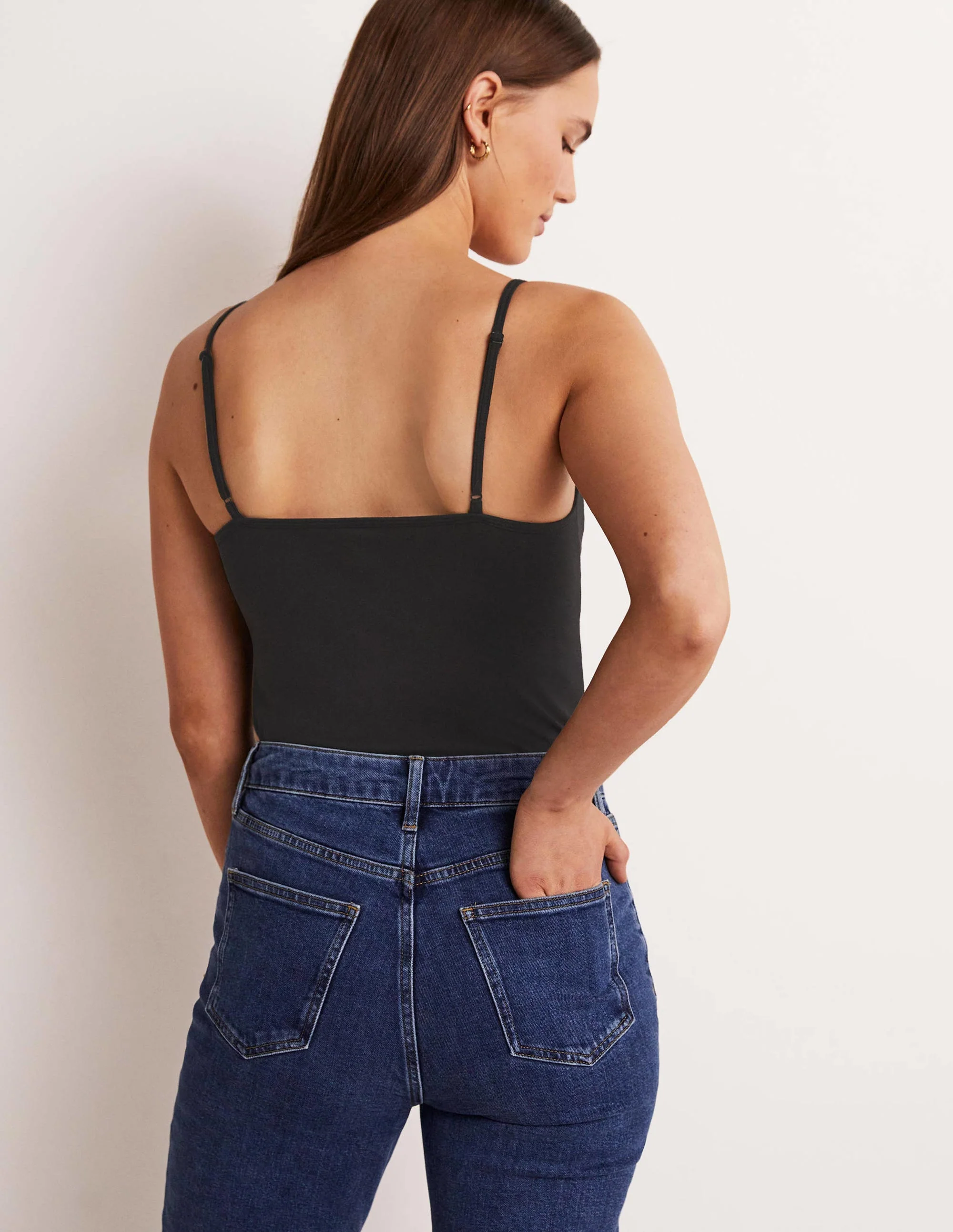 Schlichtes Camisole-Oberteil-Schwarz - Image 7