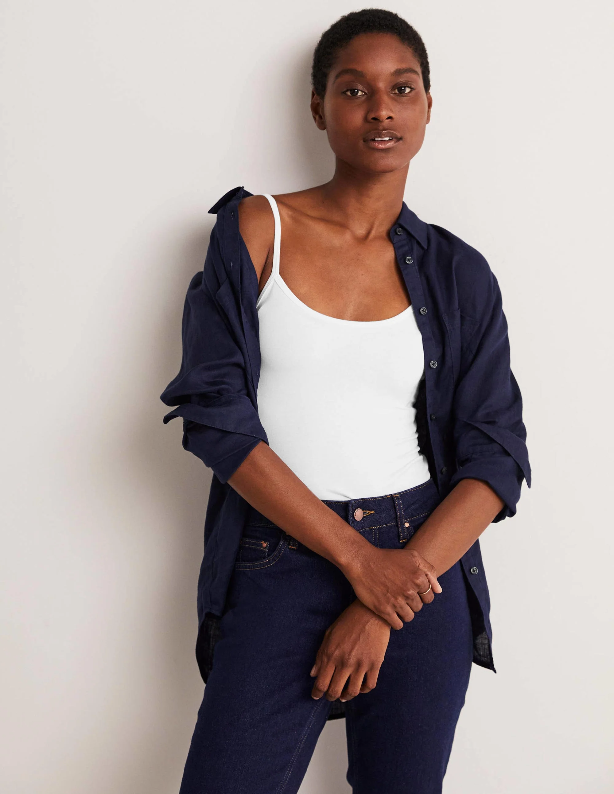 Schlichtes Camisole-Oberteil-Weiß - Image 8