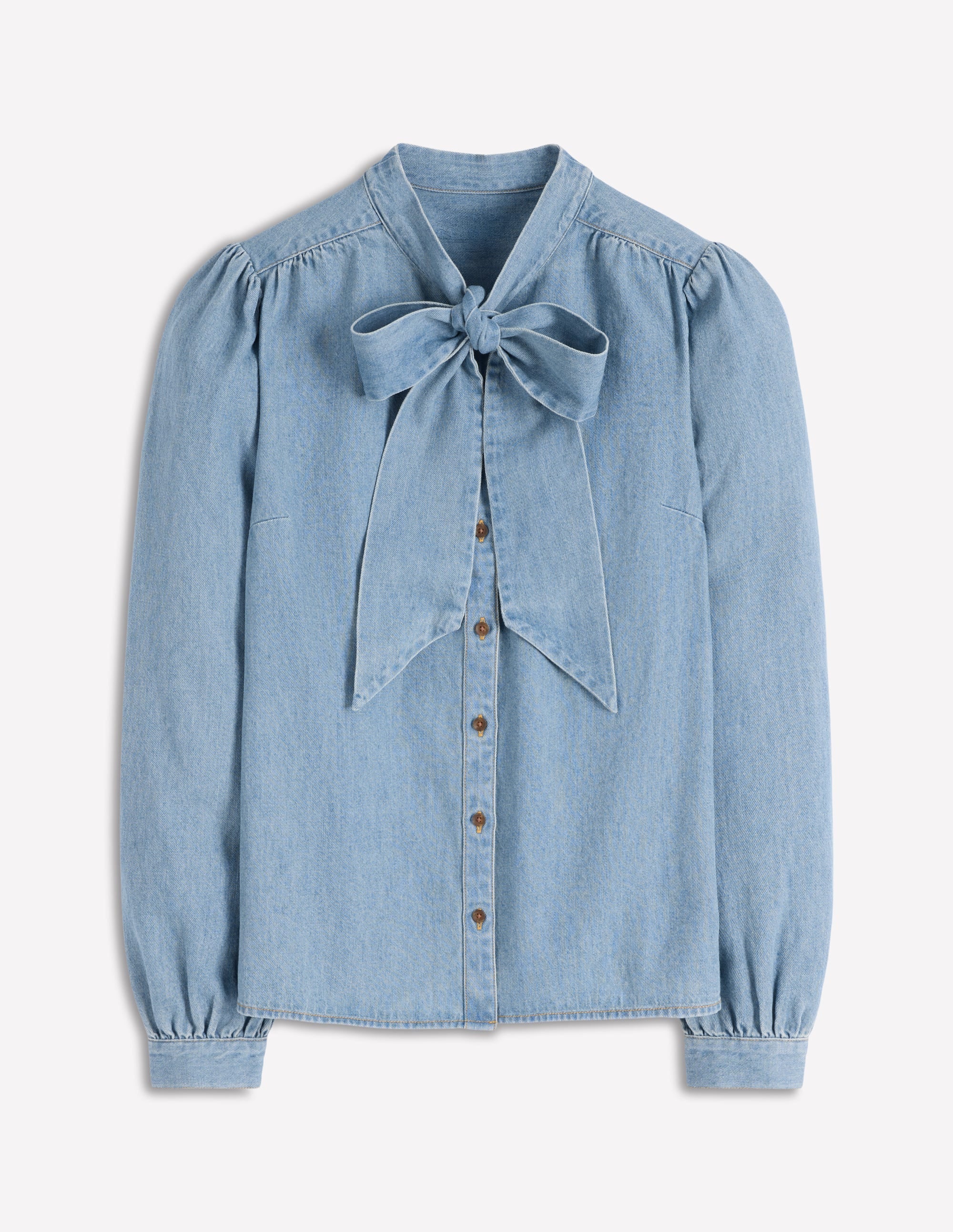 Schluppenbluse aus Denim-Hell Authentisch - Image 5