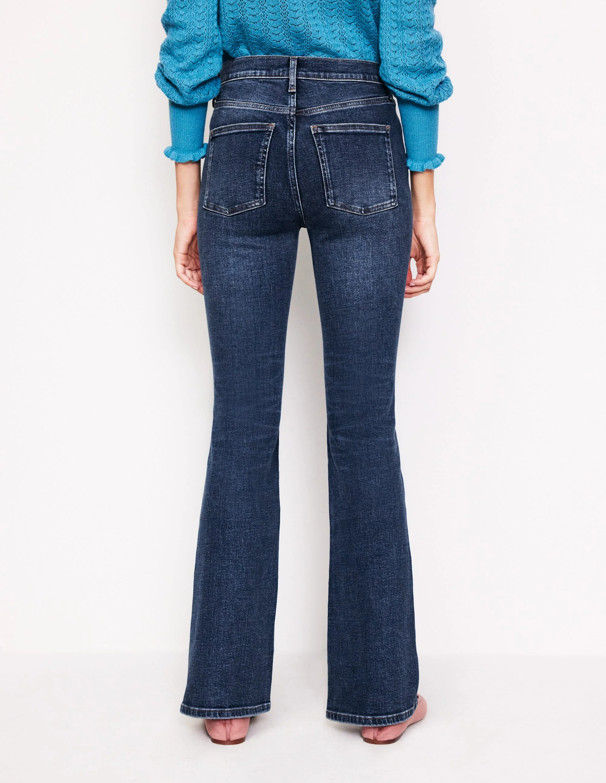 Schmal geschnittene, ausgestellte Jeans mit hohem Bund-Beatnik Red - Image 3