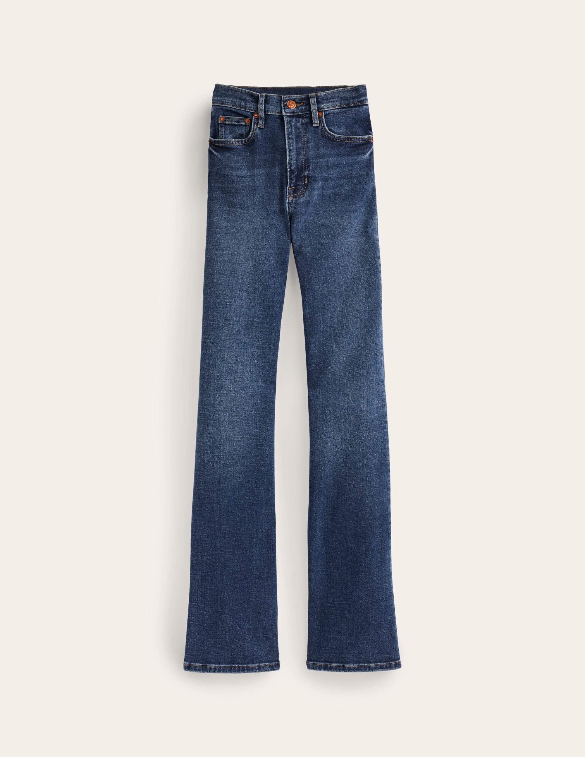 Schmal geschnittene, ausgestellte Jeans mit hohem Bund-Beatnik Red - Image 6