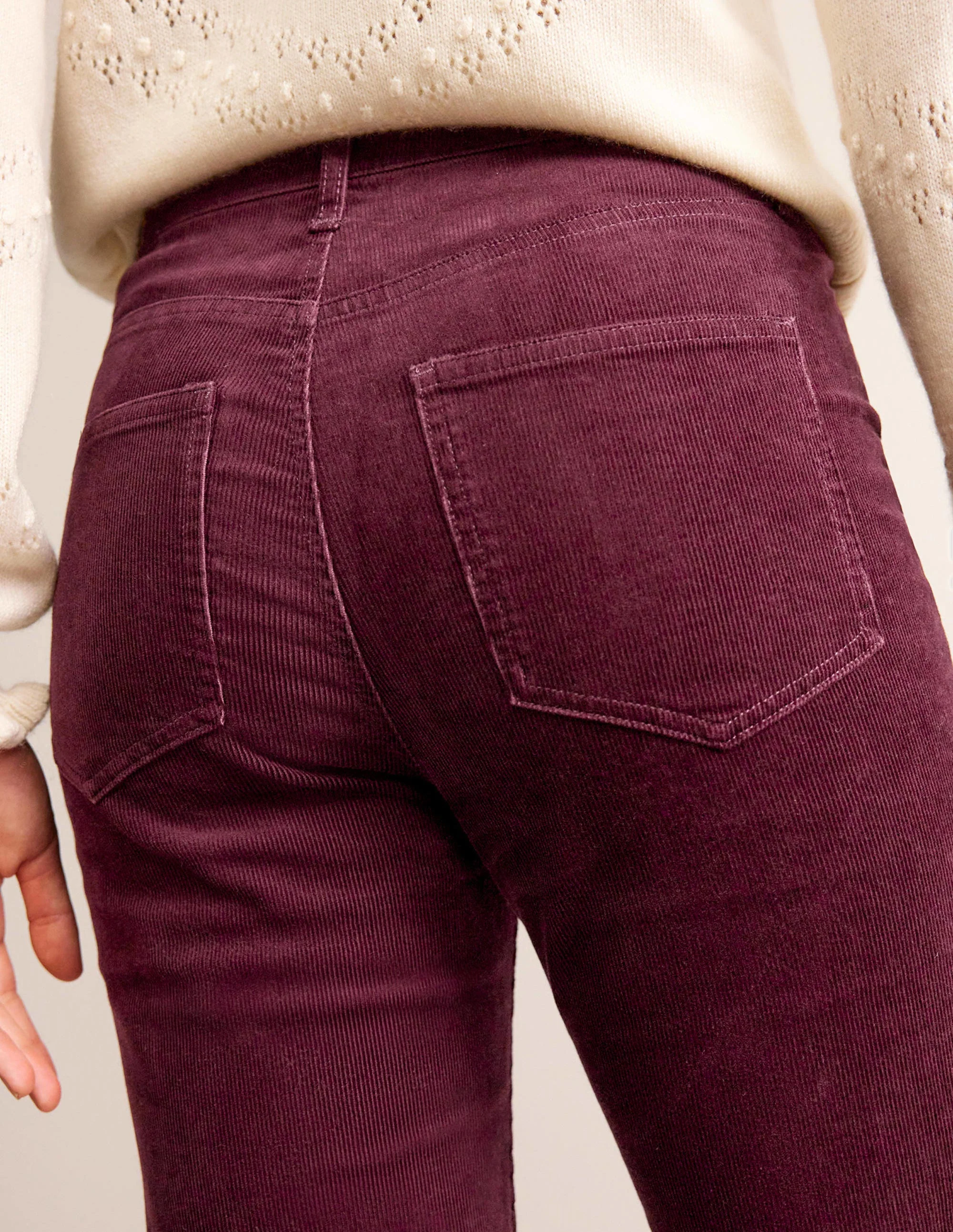 Schmal geschnittene Cord-Jeans mit 5 Taschen-Dunkles Burgunderrot - Image 2