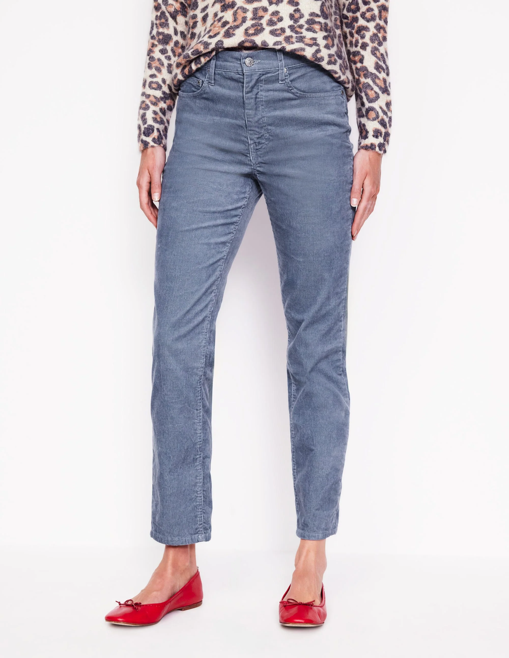 Schmal geschnittene Cord-Jeans mit 5 Taschen-Kieselgrau - Image 4