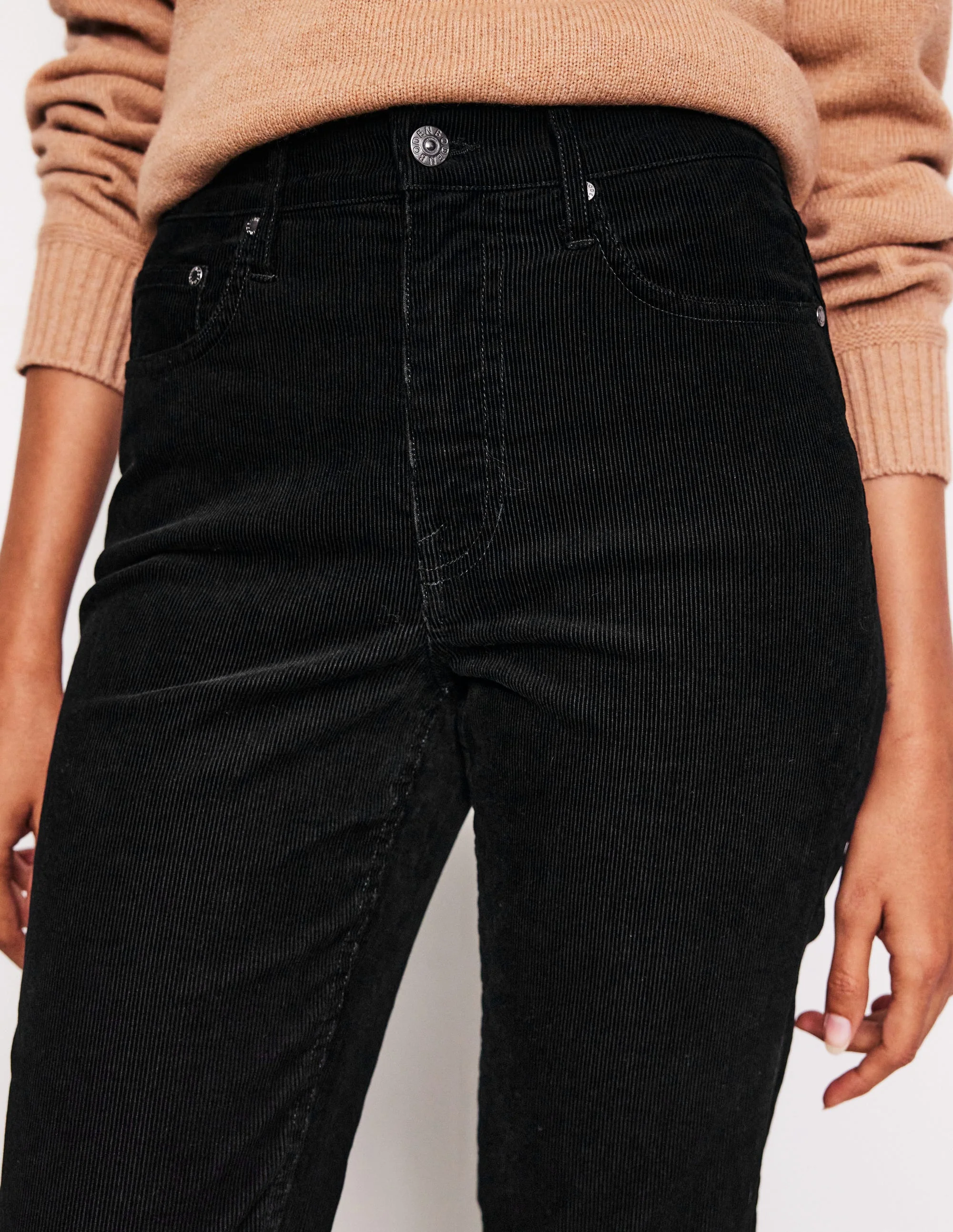 Schmal geschnittene Cord-Jeans mit 5 Taschen-Schwarz - Image 2