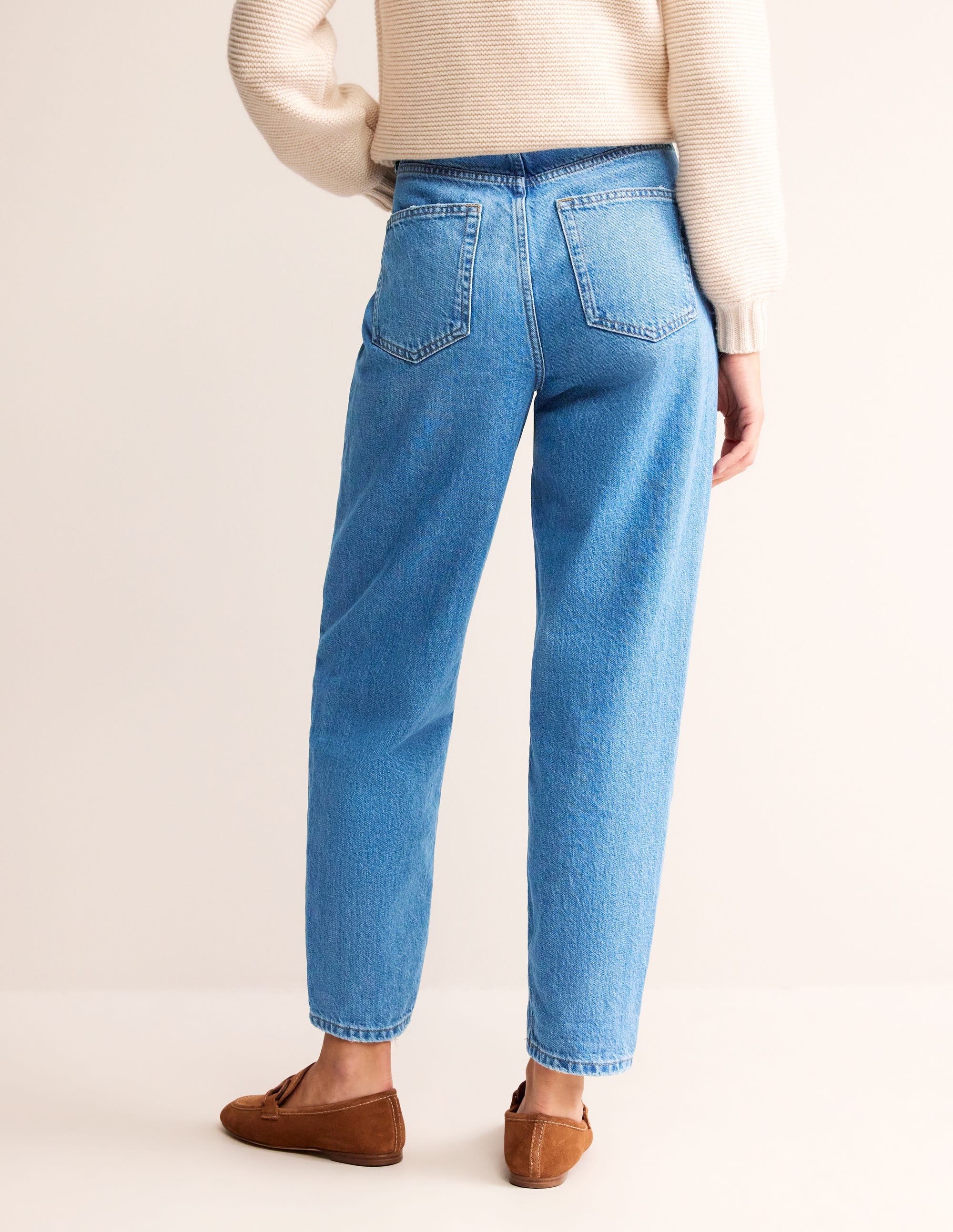 Schmal zulaufende 90er-Jeans mit hoher Taille-Mittleres Vintageblau - Image 3