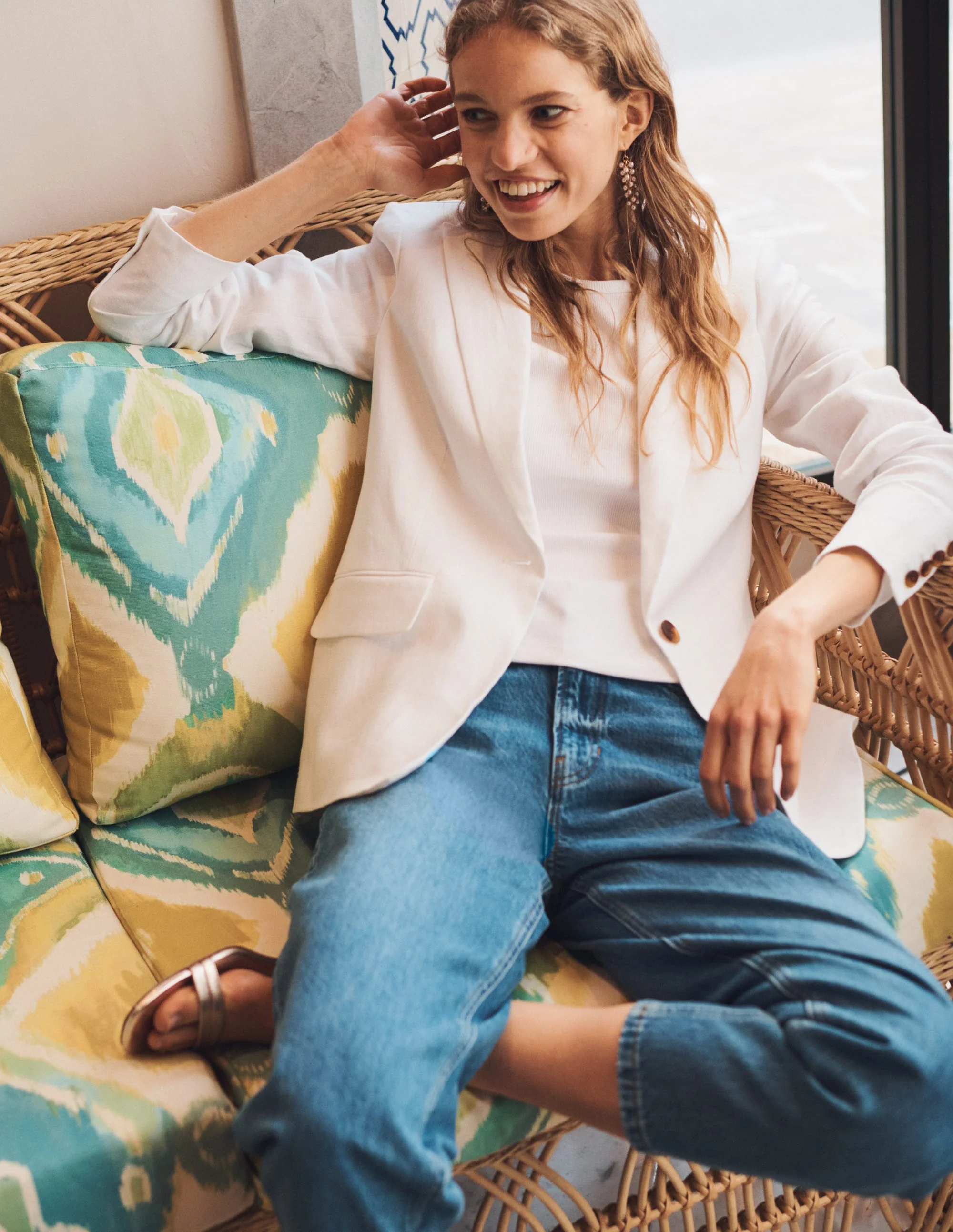 Schmal zulaufende 90er-Jeans mit hoher Taille-Mittleres Vintageblau - Image 6