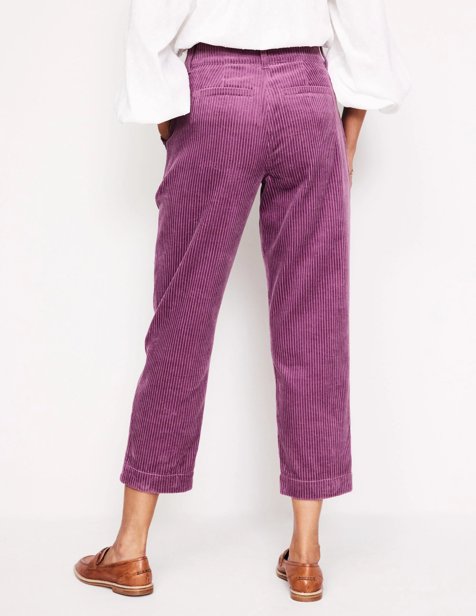 Schmal zulaufende Cargohose aus Cord-Lila Distel - Image 3