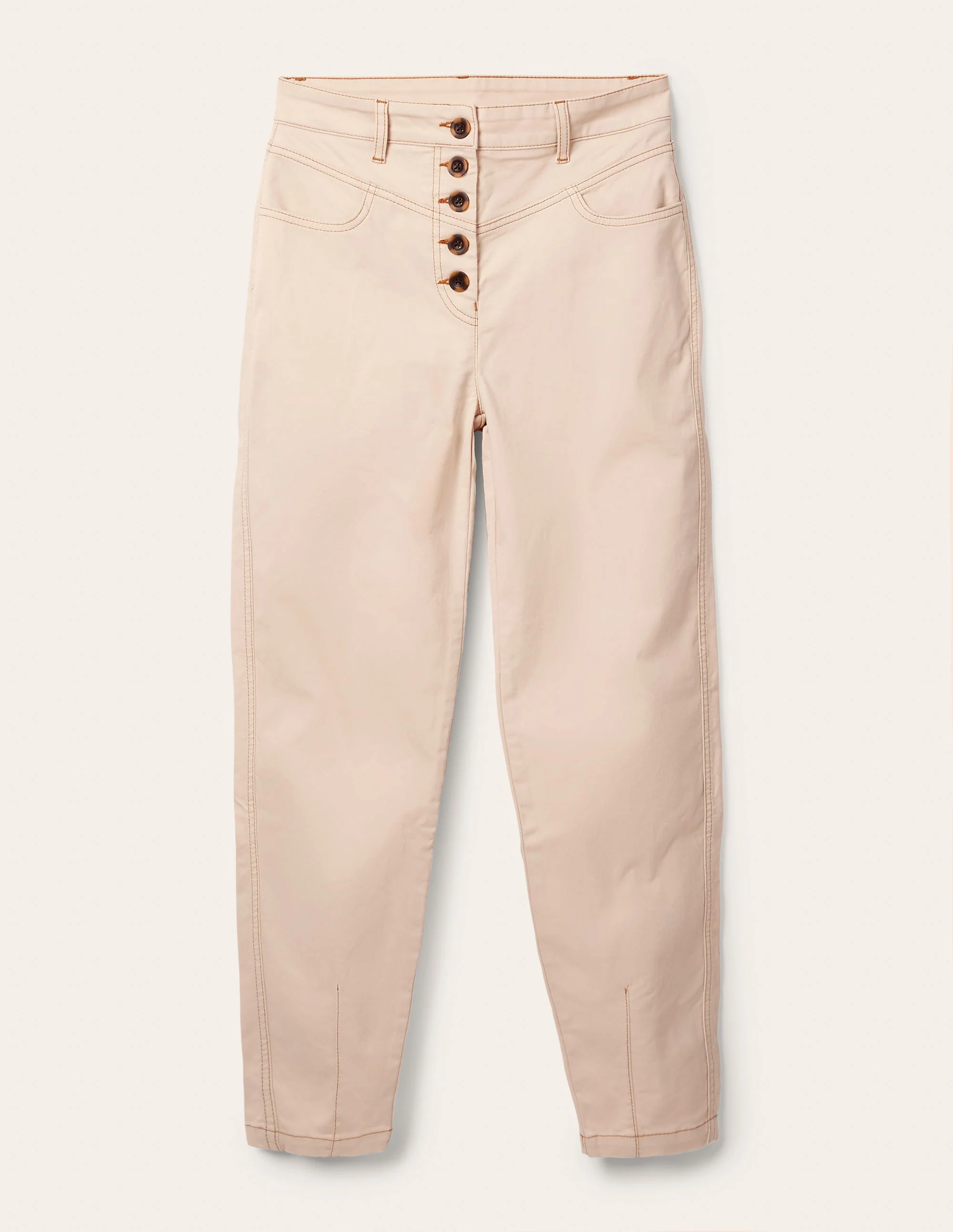 Schmal zulaufende Chinohose-Hafermilch - Image 5