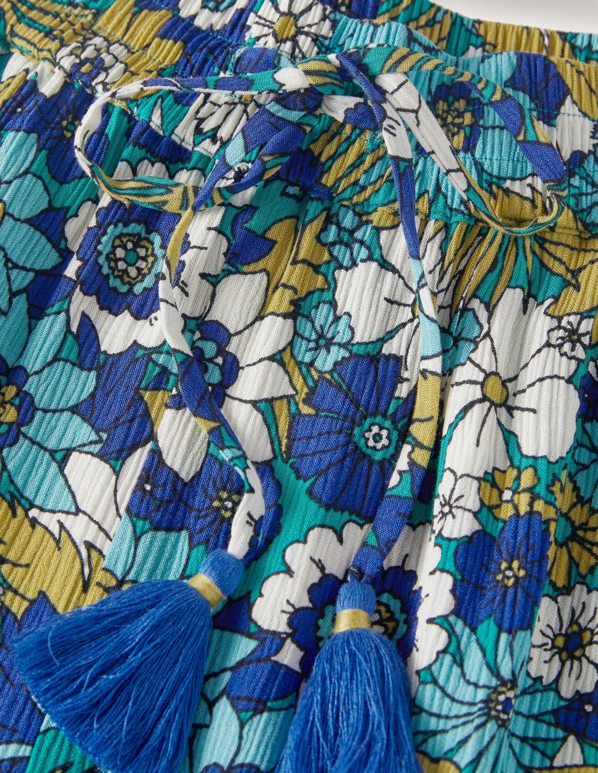 Schmal zulaufende Crinkle-Hose-Smaragdgrün, Blütengarten - Image 9