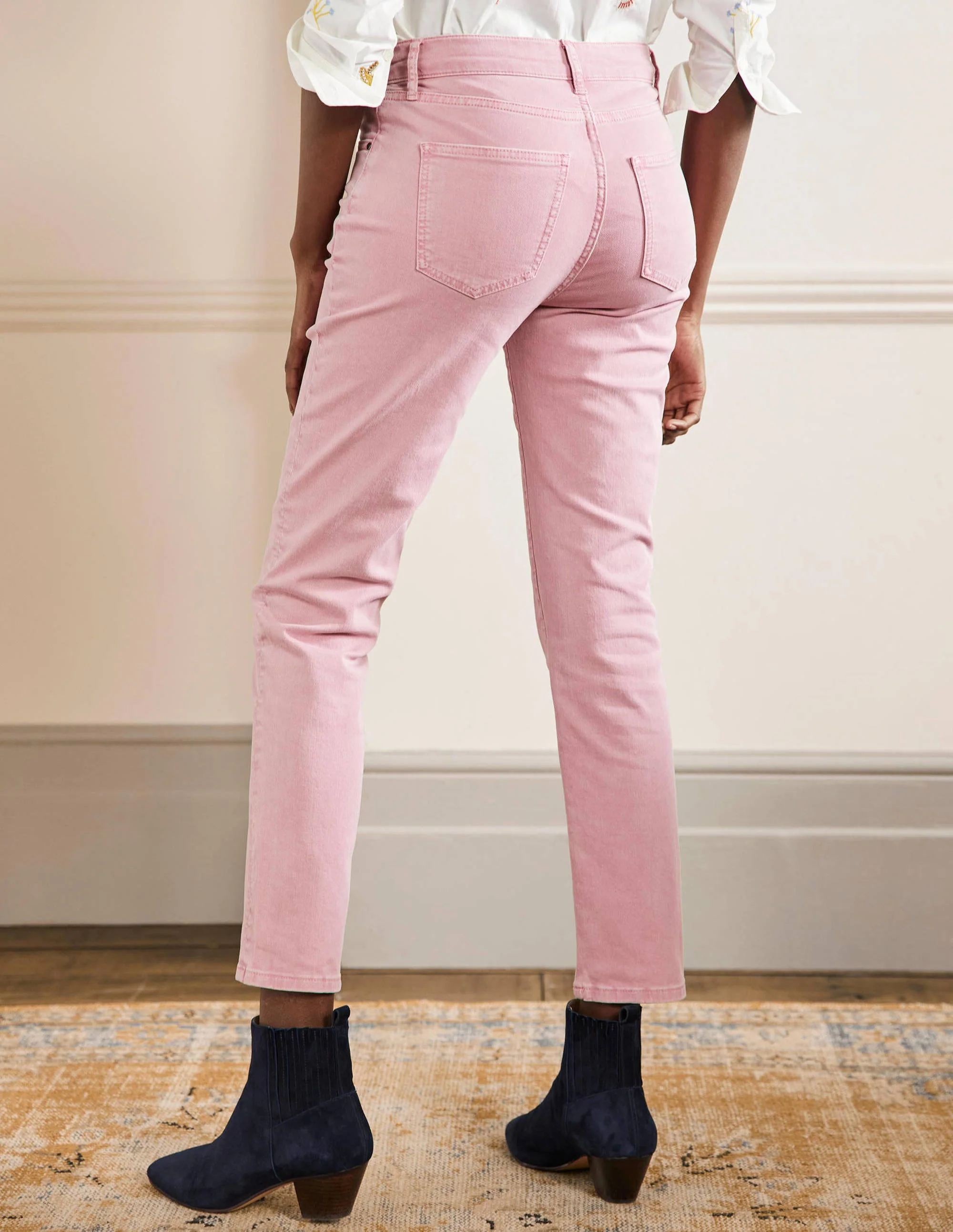 Schmale 7/8-Hose mit geradem Schnitt-Blümchenrosa - Image 3