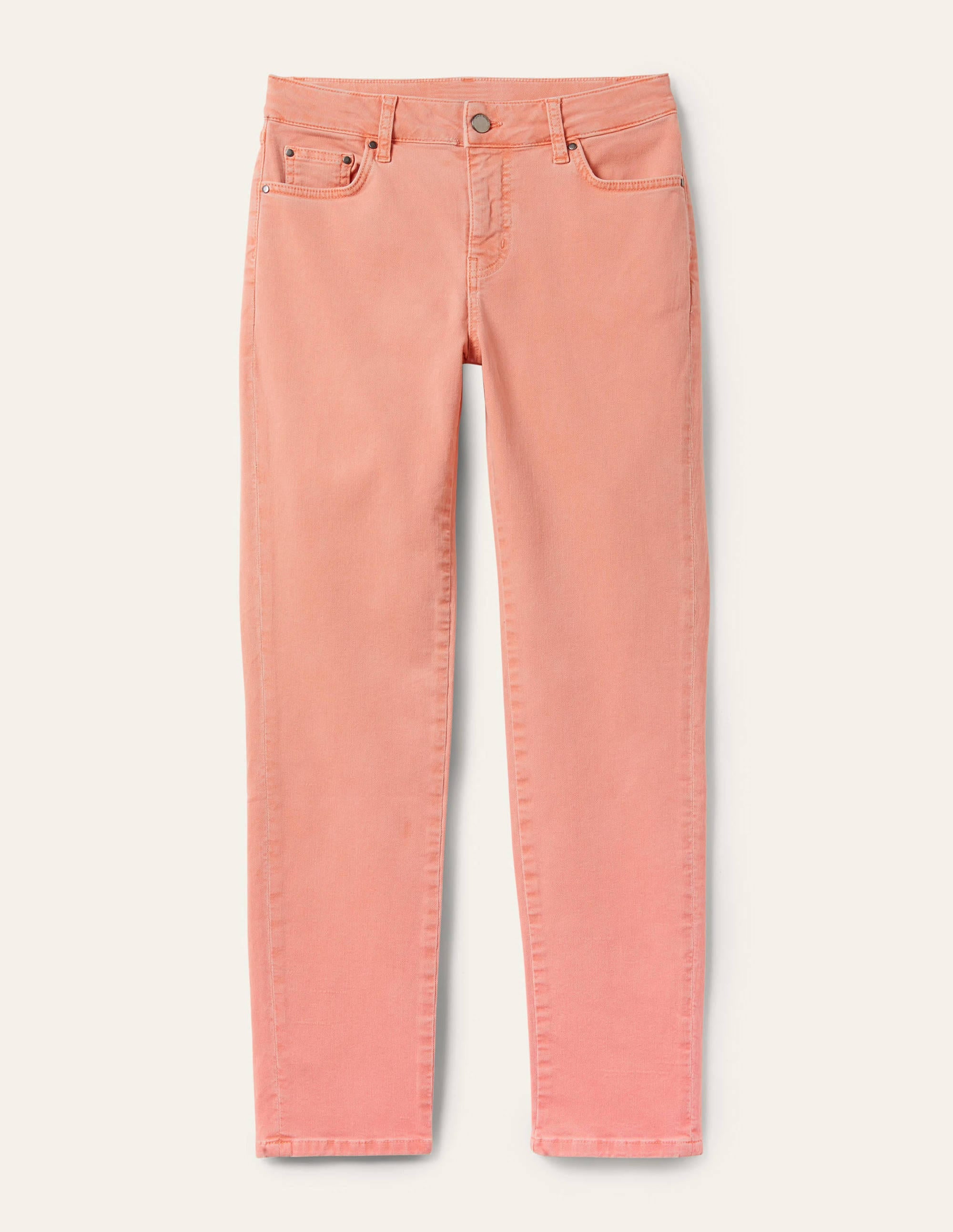 Schmale 7/8-Hose mit geradem Schnitt-Dunkles Korallenrot - Image 6