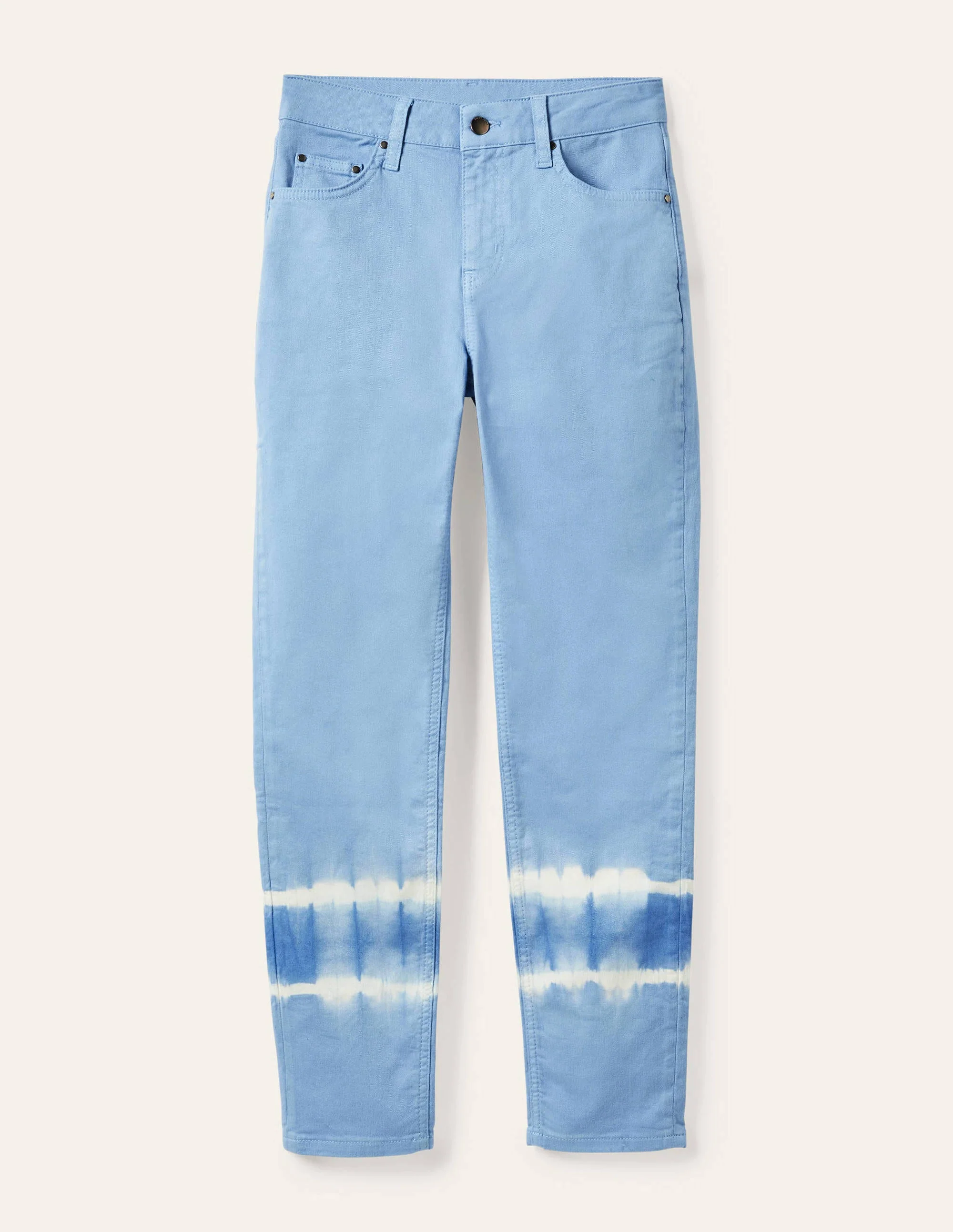 Schmale 7/8-Hose mit geradem Schnitt-Graublau, Batikmuster - Image 5