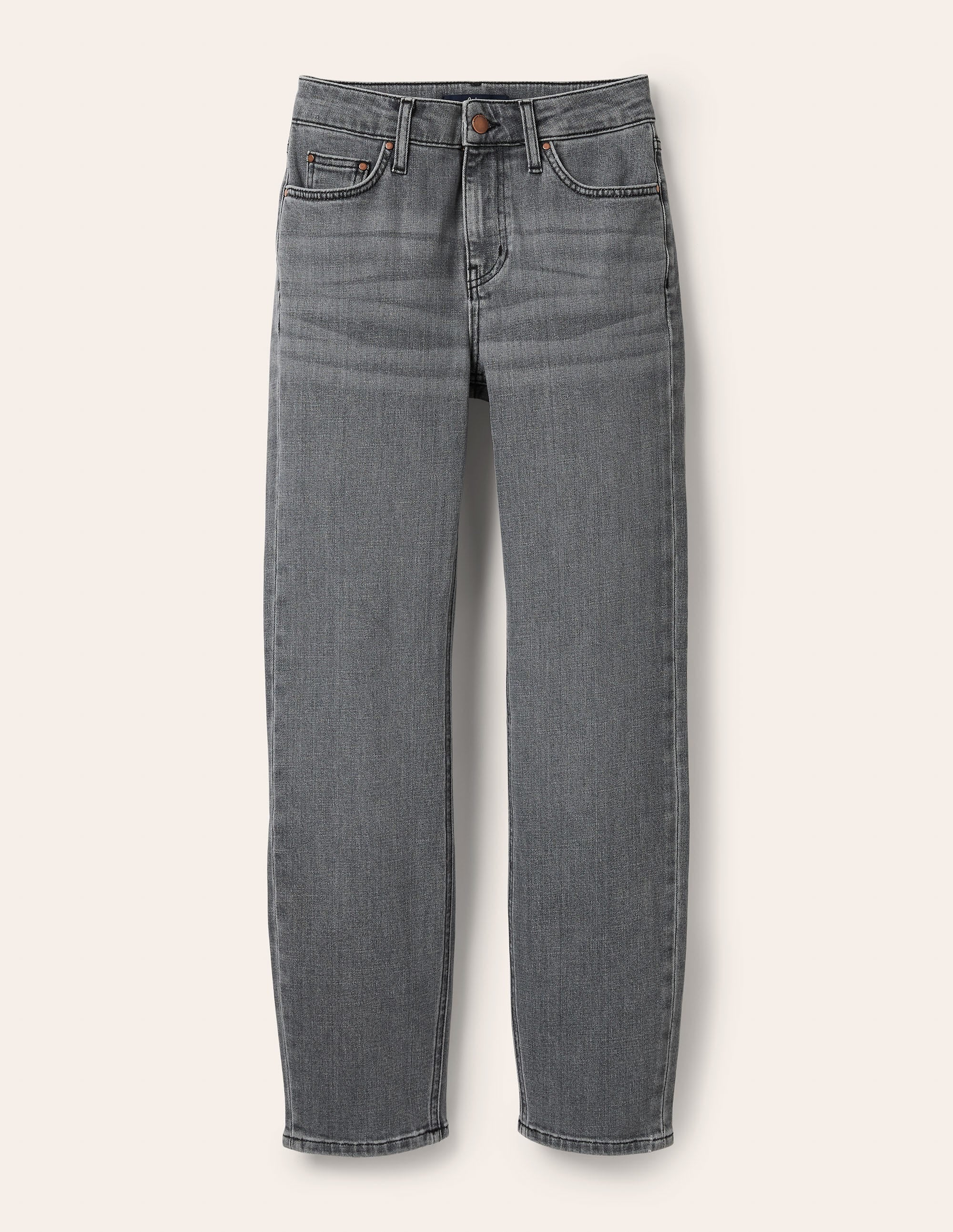 Schmale 7/8-Hose mit geradem Schnitt-Pastellgrau - Image 3