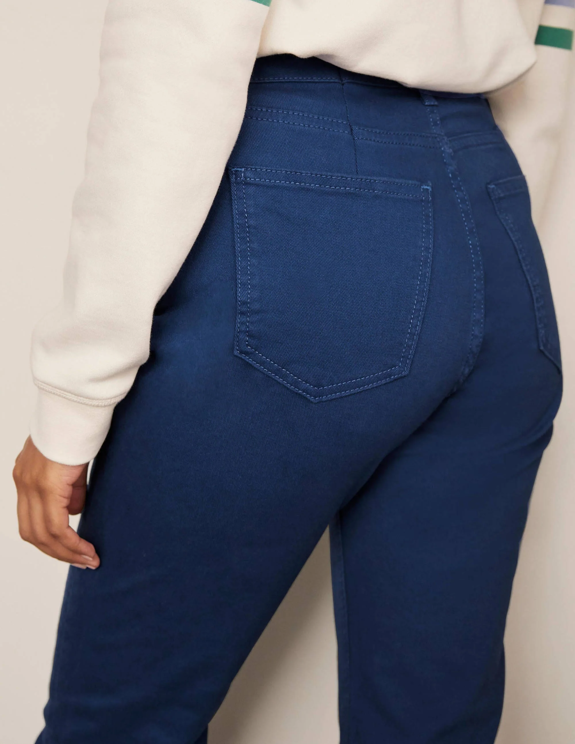 Schmale 7/8-Hose mit geradem Schnitt-Tiefblau - Image 3