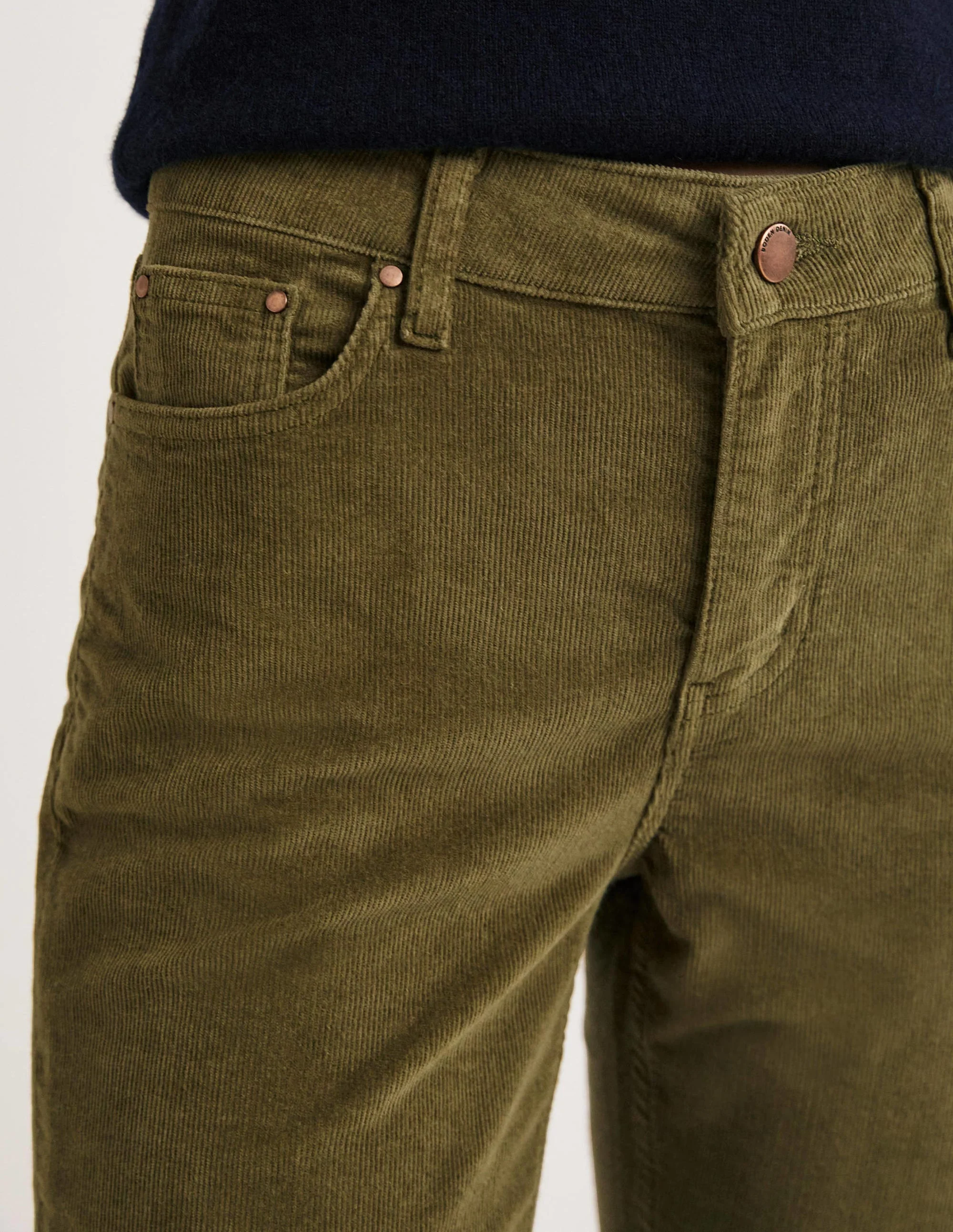 Schmale Cord-Jeans mit geradem Bein-Feldgrün - Image 2