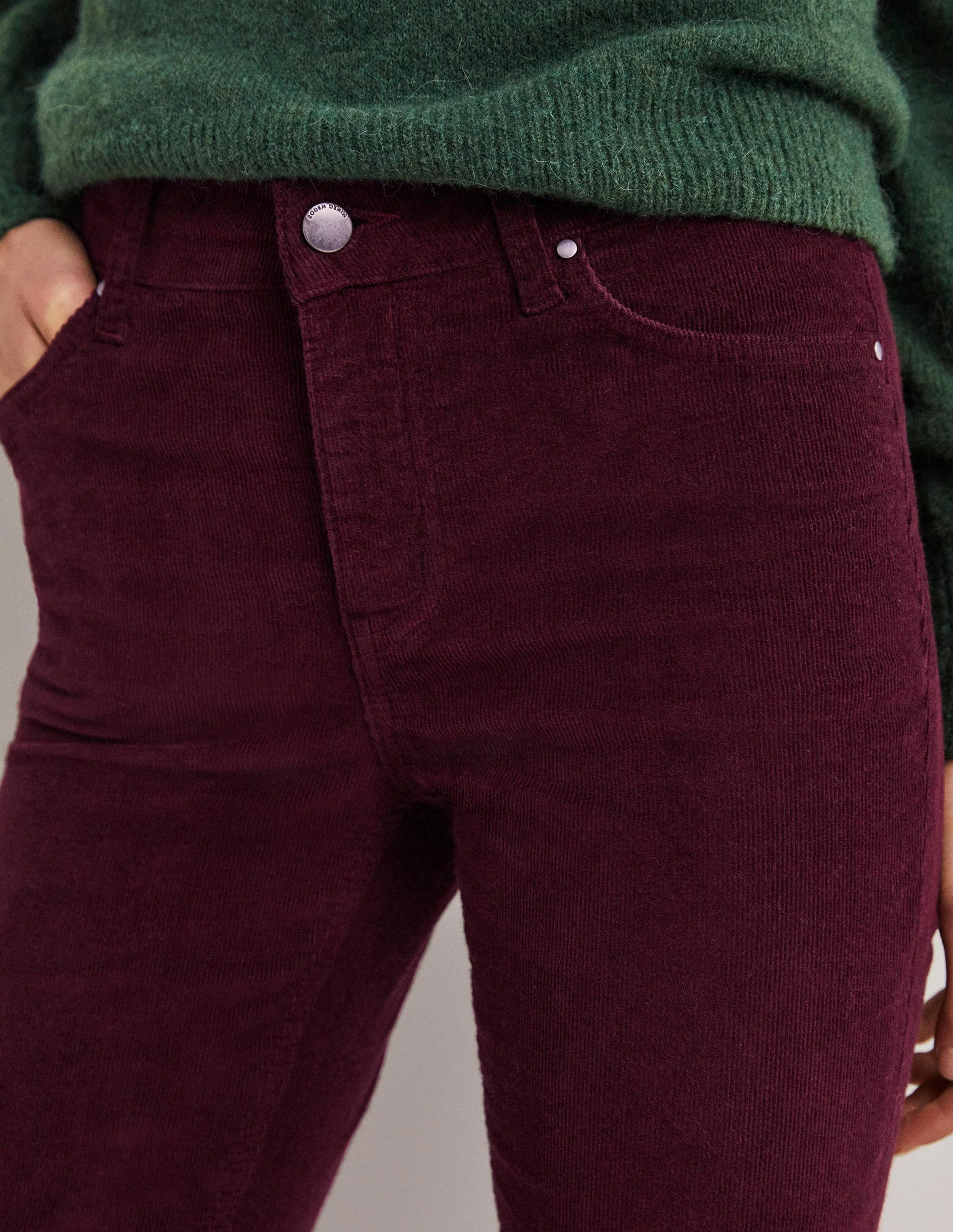 Schmale Cord-Jeans mit geradem Bein-Glühweinrot - Image 2