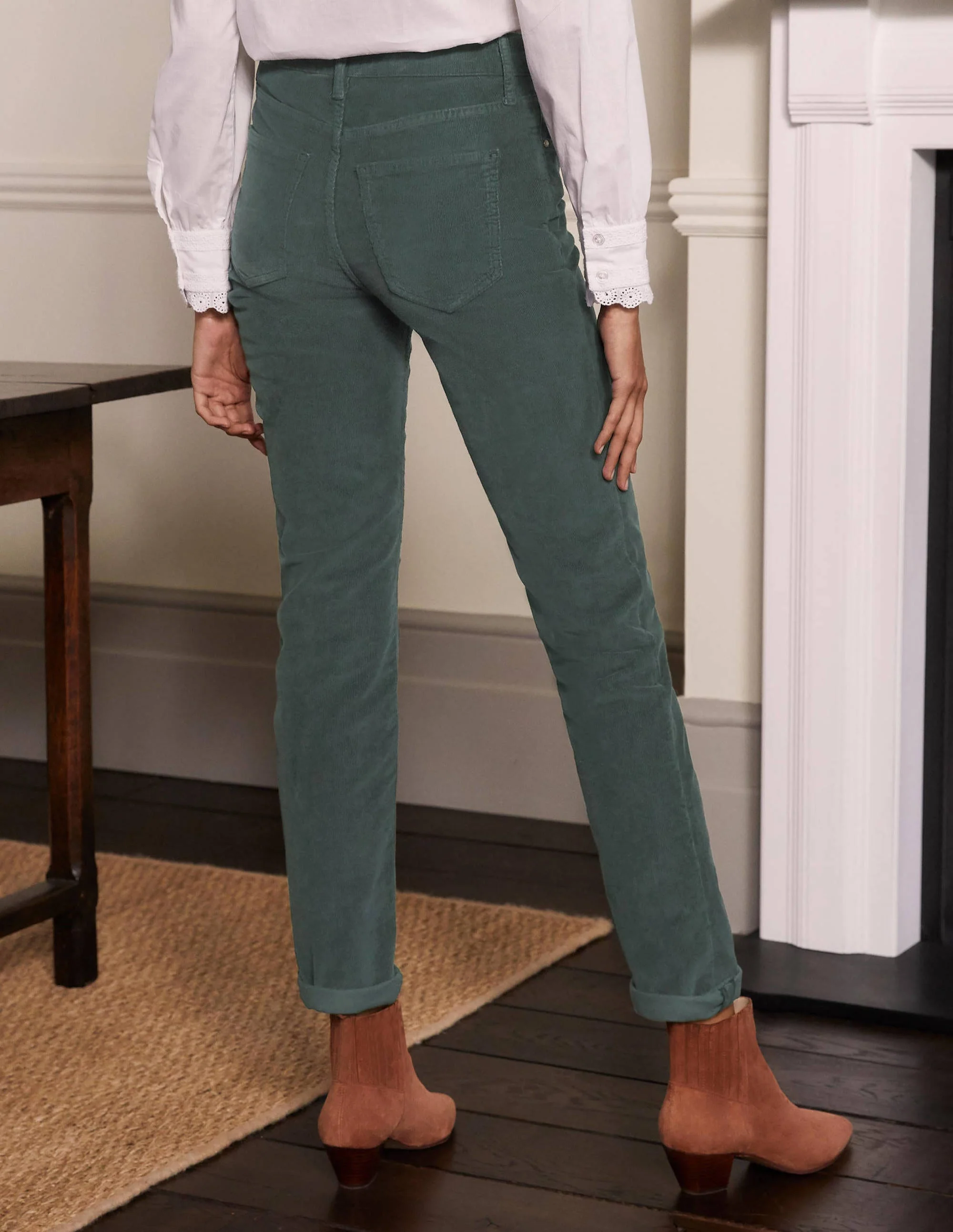 Schmale Cord-Jeans mit geradem Bein-Wellington-Grün - Image 2