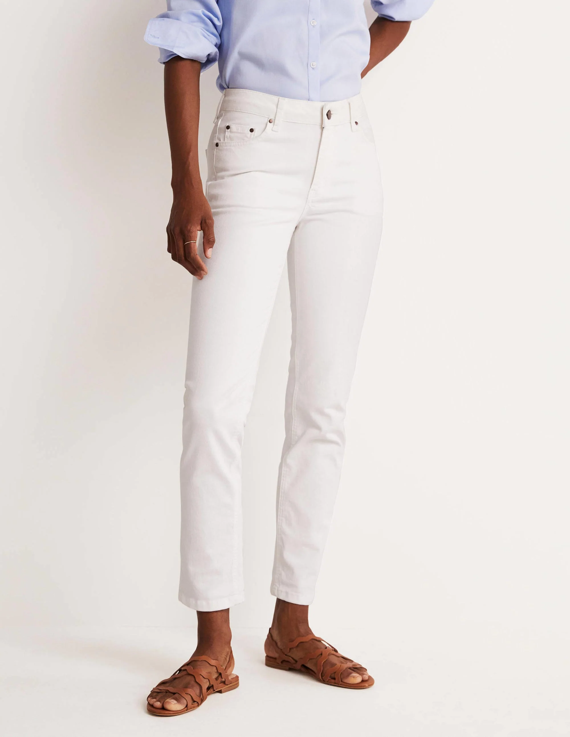Schmale Jeans mit geradem Bein-Weiß - Image 4