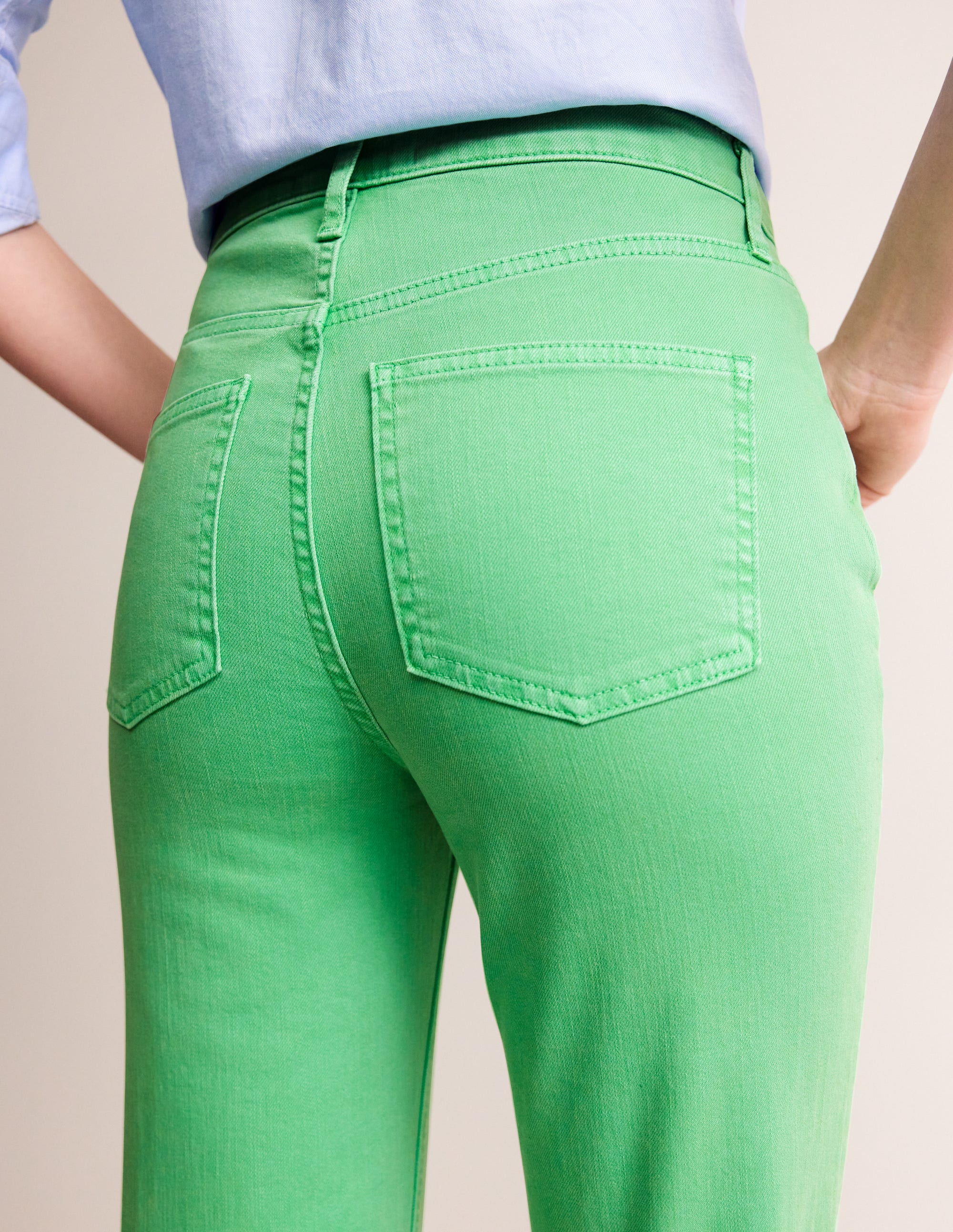 Schmale Jeans mit mittelhohem Bund-Ming-Grün - Image 2