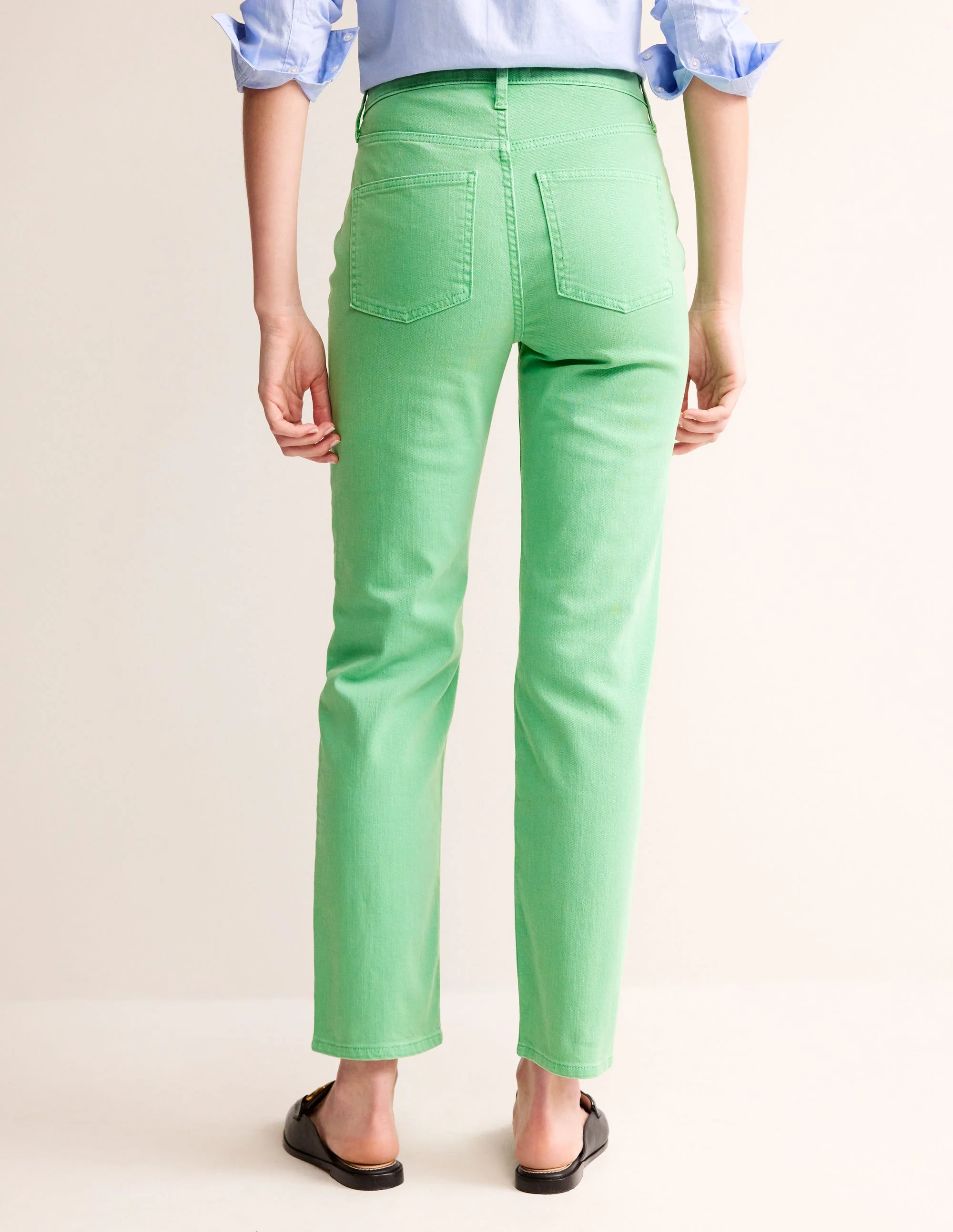 Schmale Jeans mit mittelhohem Bund-Ming-Grün - Image 3