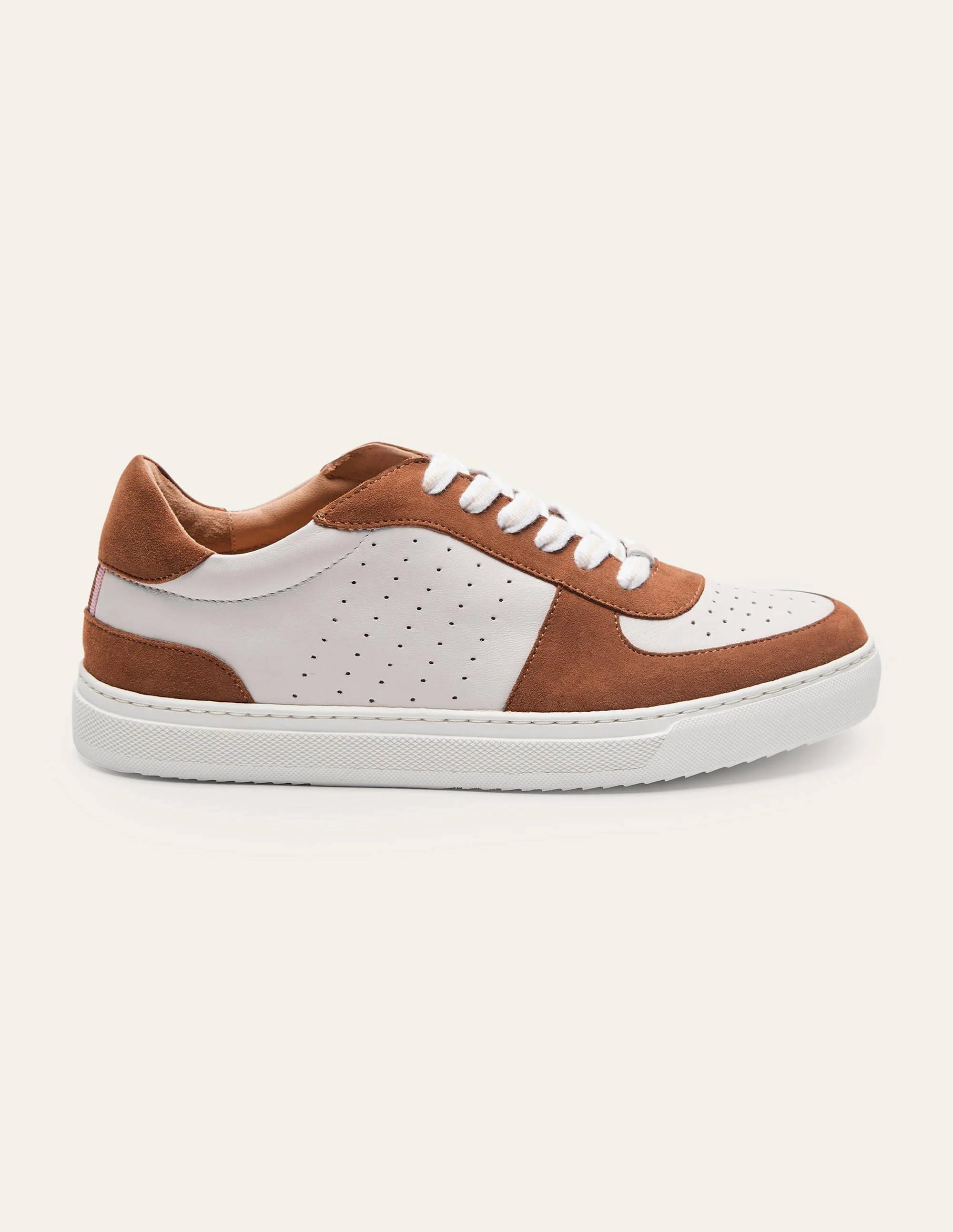 Schnürturnschuhe aus Leder-Hellbraun - Image 2