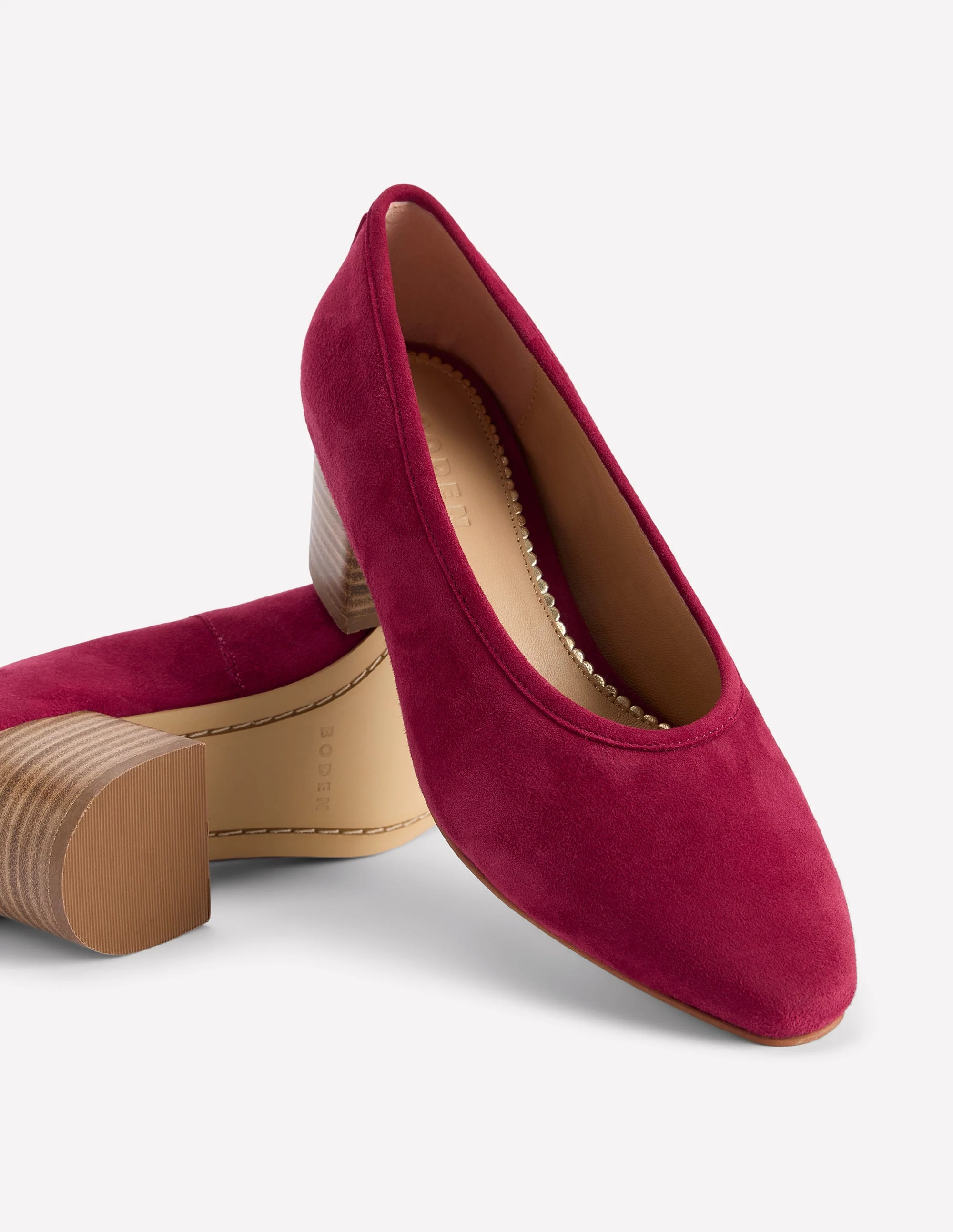 Schuhe mit geschlossener Fersenpartie und Blockabsatz-ROT - Image 4