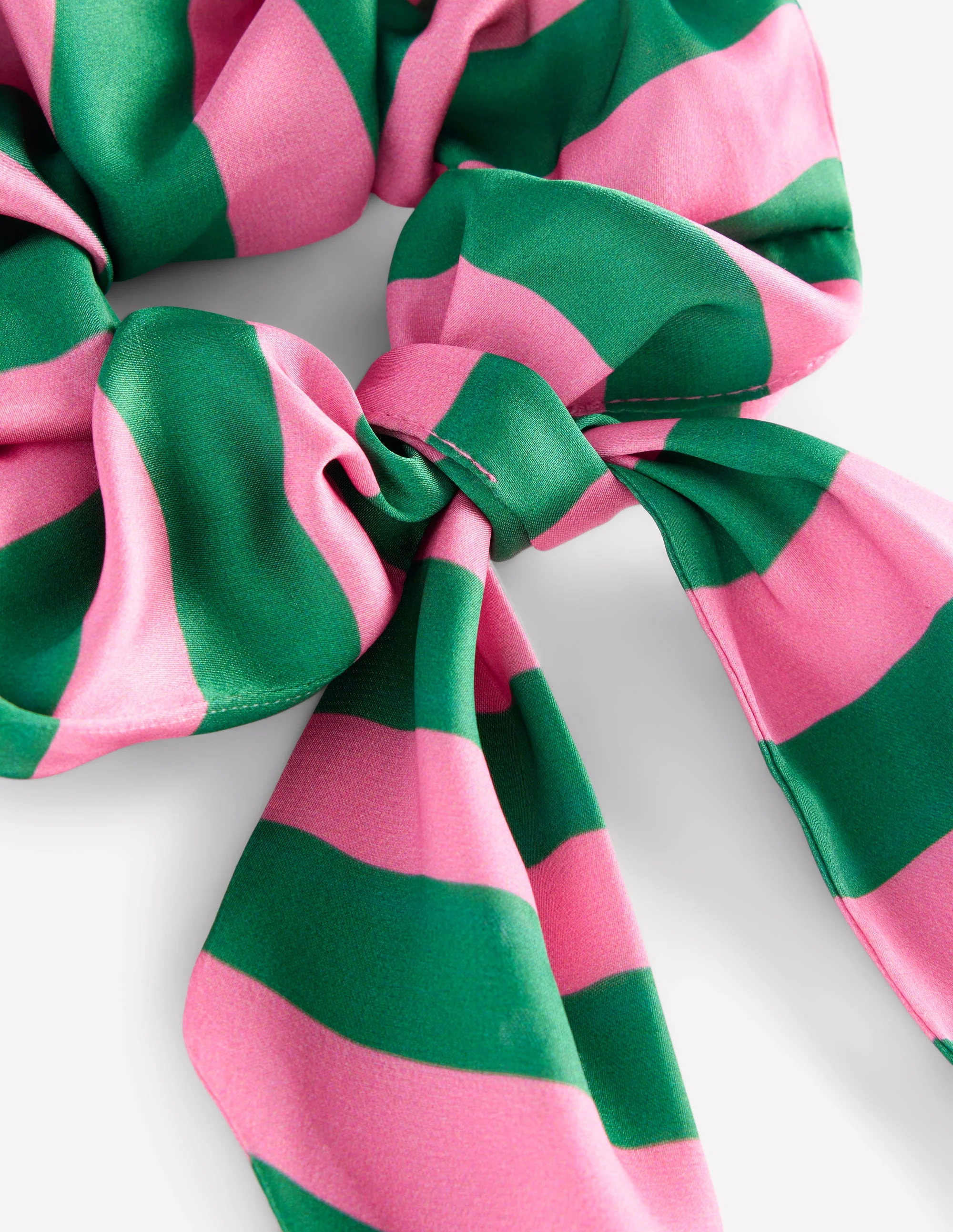 Scrunchie mit Schärpe-Grün/Rosa Streifen - Image 3