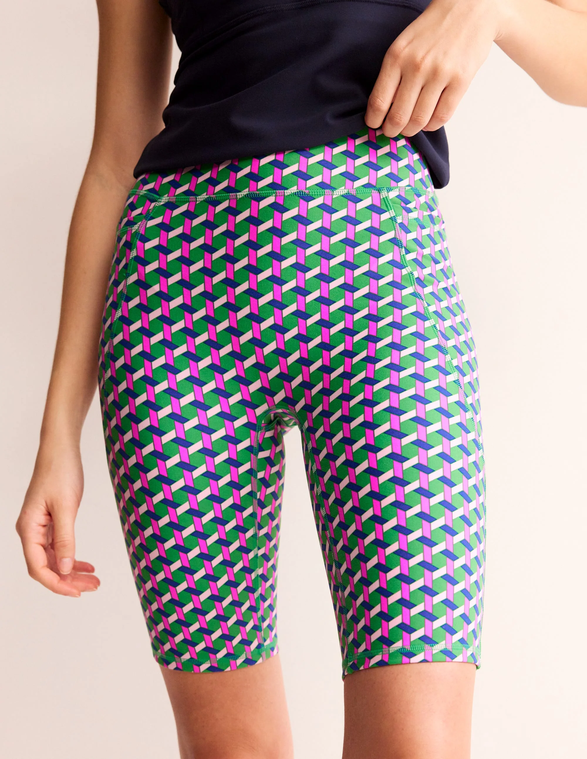 Shorts mit hohem Bund und Tasche-Bunt, Honigwabe Geo - Image 4