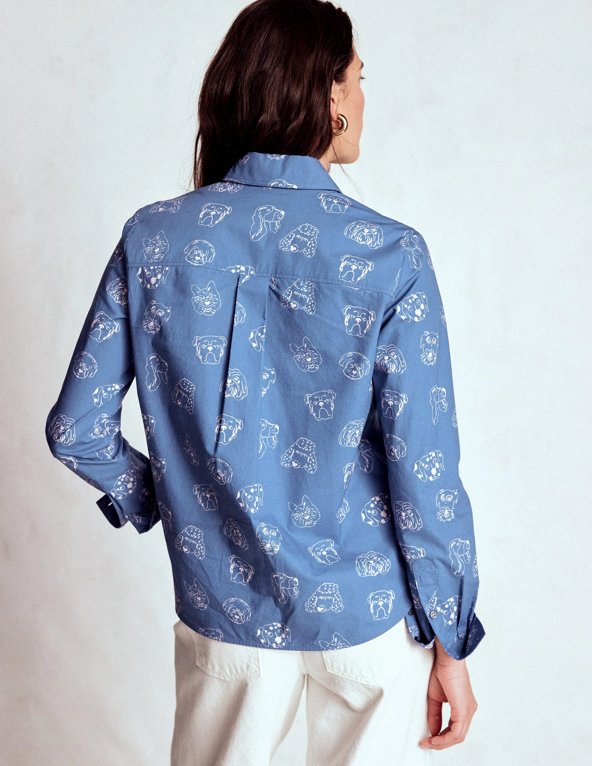 Sienna Baumwollhemd-Blau, Bunte Hunde - Image 3