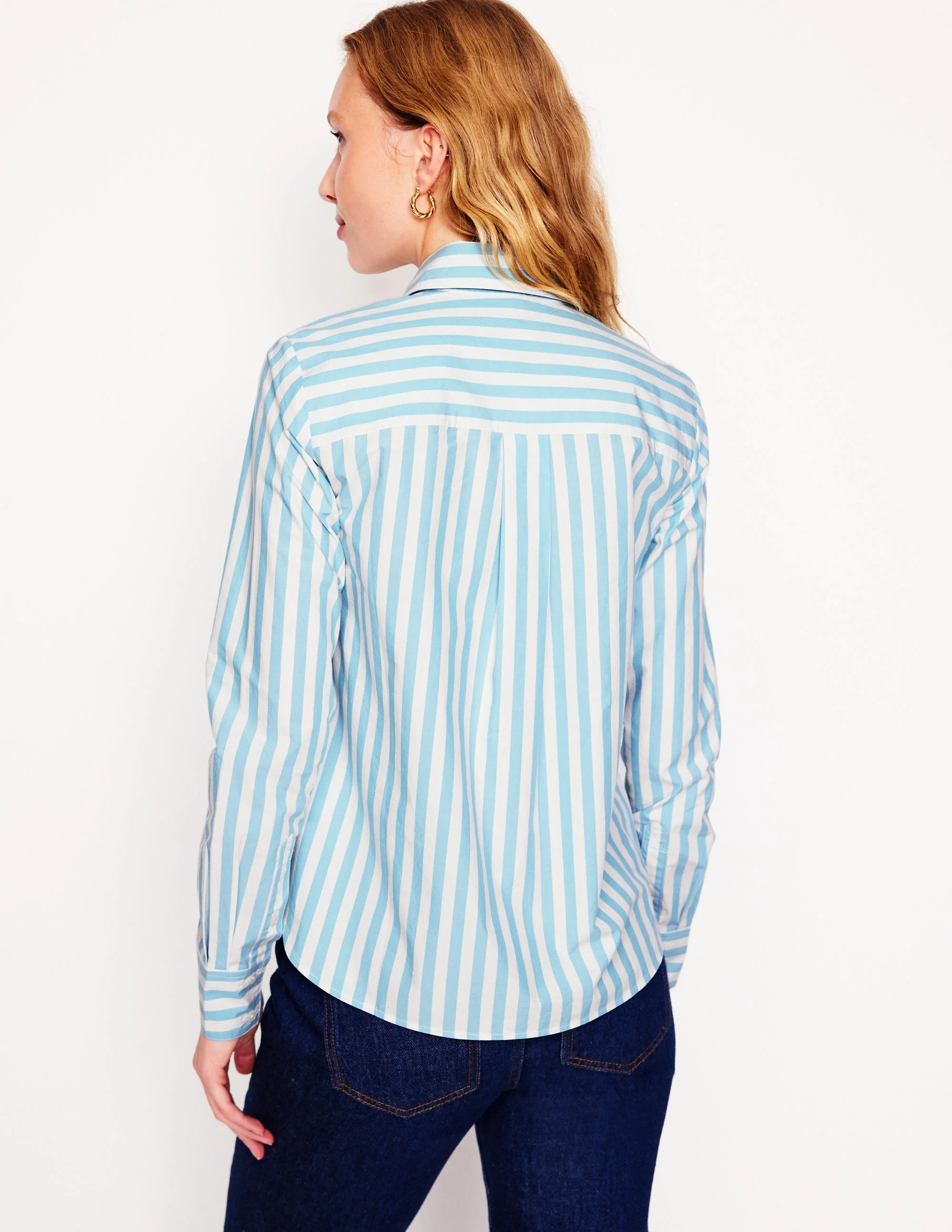 Sienna Baumwollhemd-Enteneiblau Streifen - Image 3