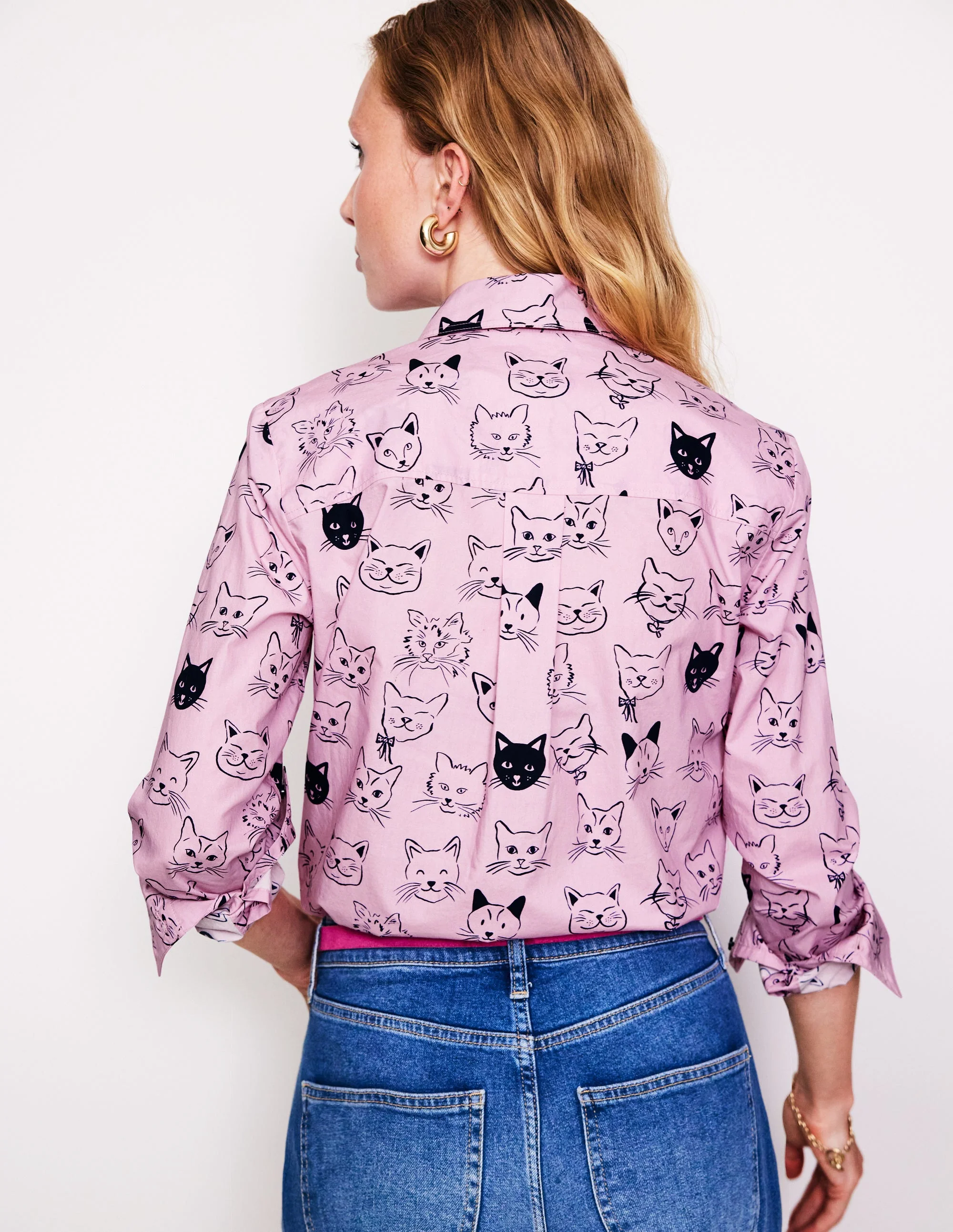 Sienna Baumwollhemd-Zartes Lavendel, Katzen - Image 3
