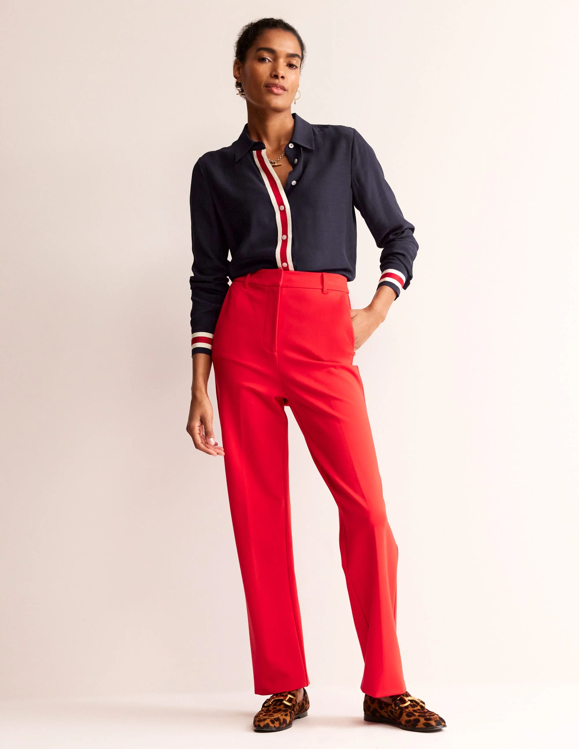 Sienna Hemd mit Spitzendetail-Marineblau - Image 4