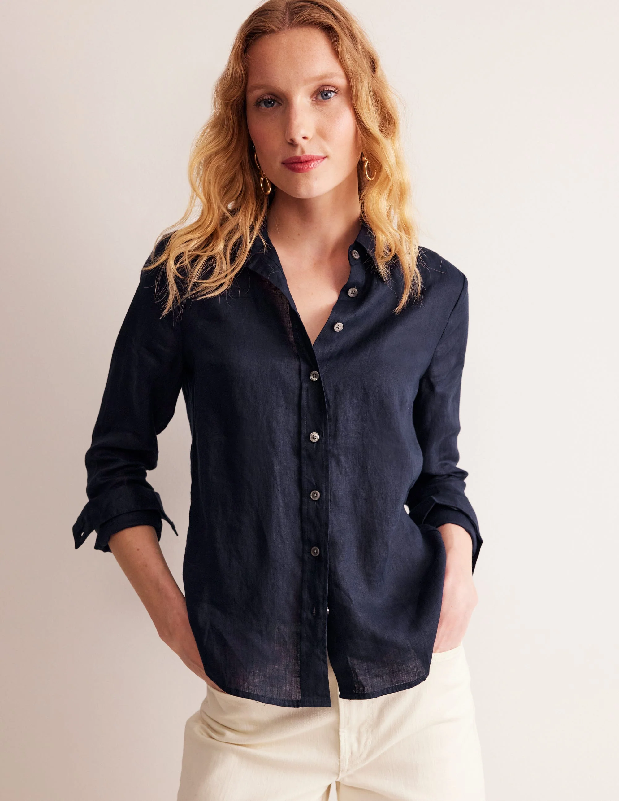 Sienna Leinenhemd-Aqua Marine Marl - Image 4